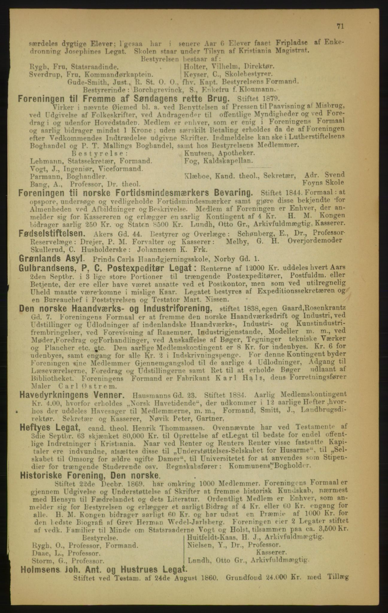 Kristiania/Oslo adressebok, PUBL/-, 1891, p. 71