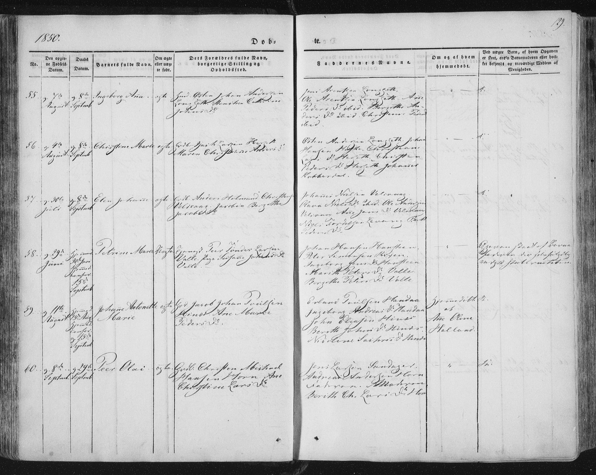 Ministerialprotokoller, klokkerbøker og fødselsregistre - Nordland, AV/SAT-A-1459/838/L0549: Parish register (official) no. 838A07, 1840-1854, p. 129