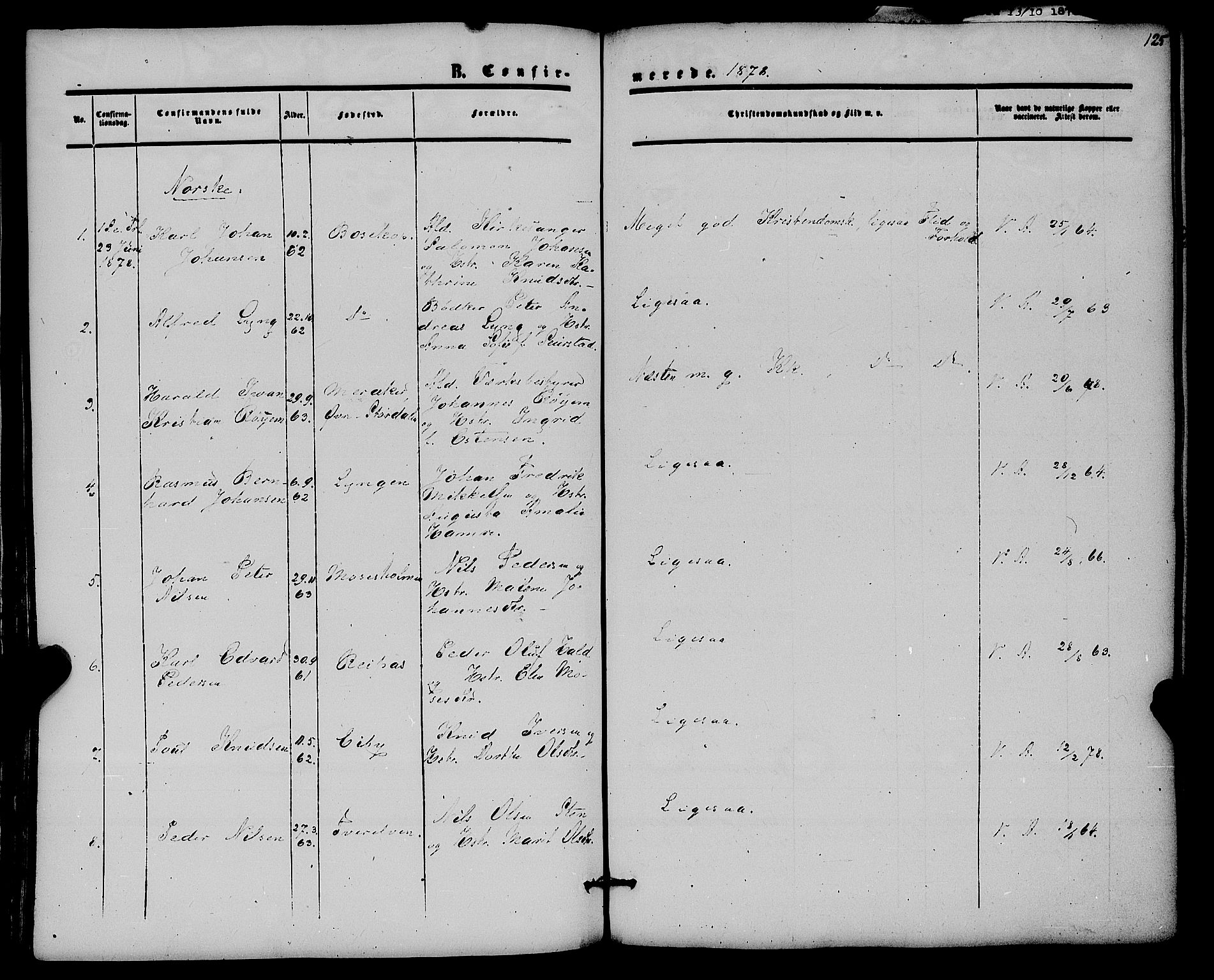 Alta sokneprestkontor, SATØ/S-1338/H/Ha/L0001.kirke: Parish register (official) no. 1, 1858-1878, p. 125