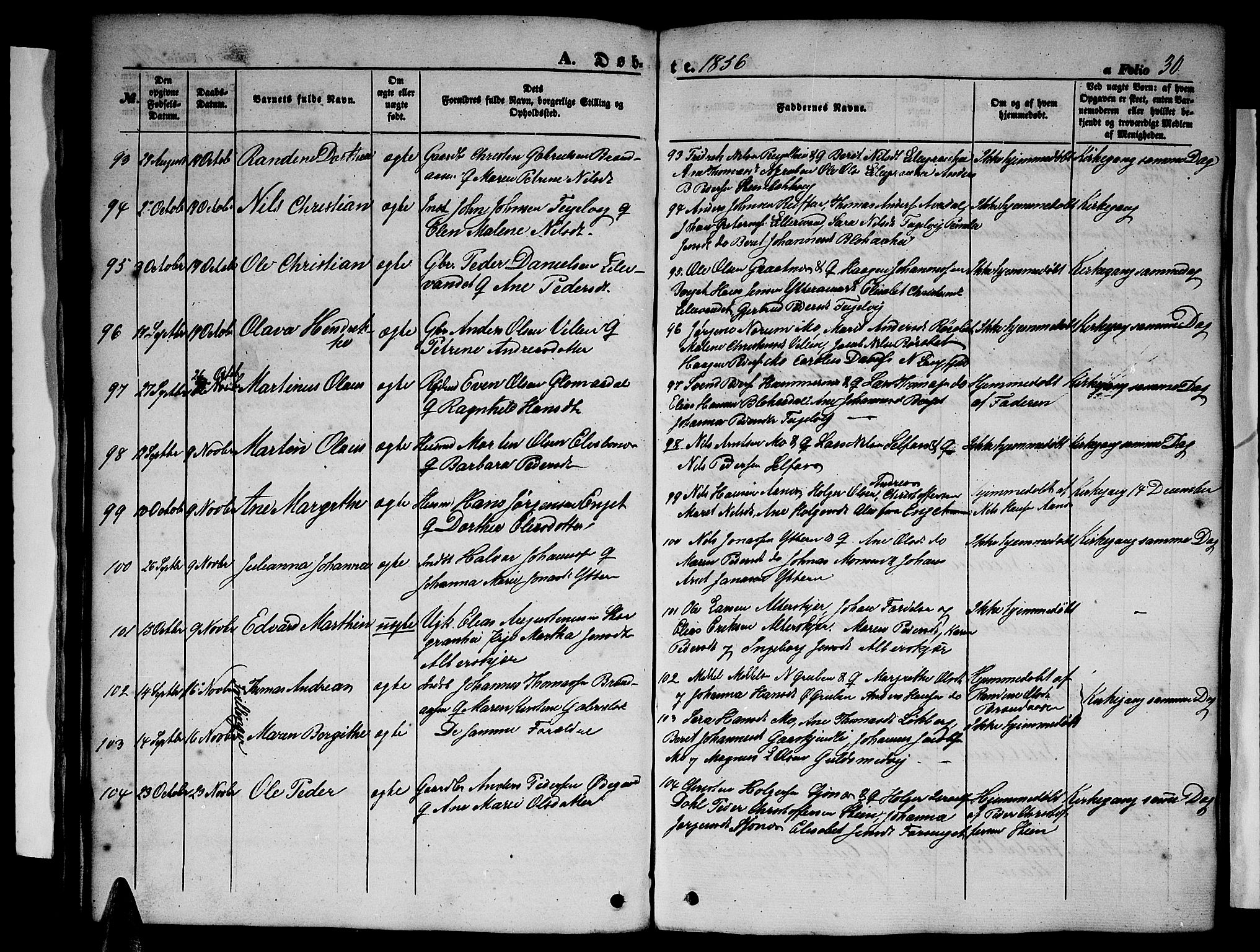 Ministerialprotokoller, klokkerbøker og fødselsregistre - Nordland, SAT/A-1459/827/L0414: Parish register (copy) no. 827C03, 1853-1865, p. 30
