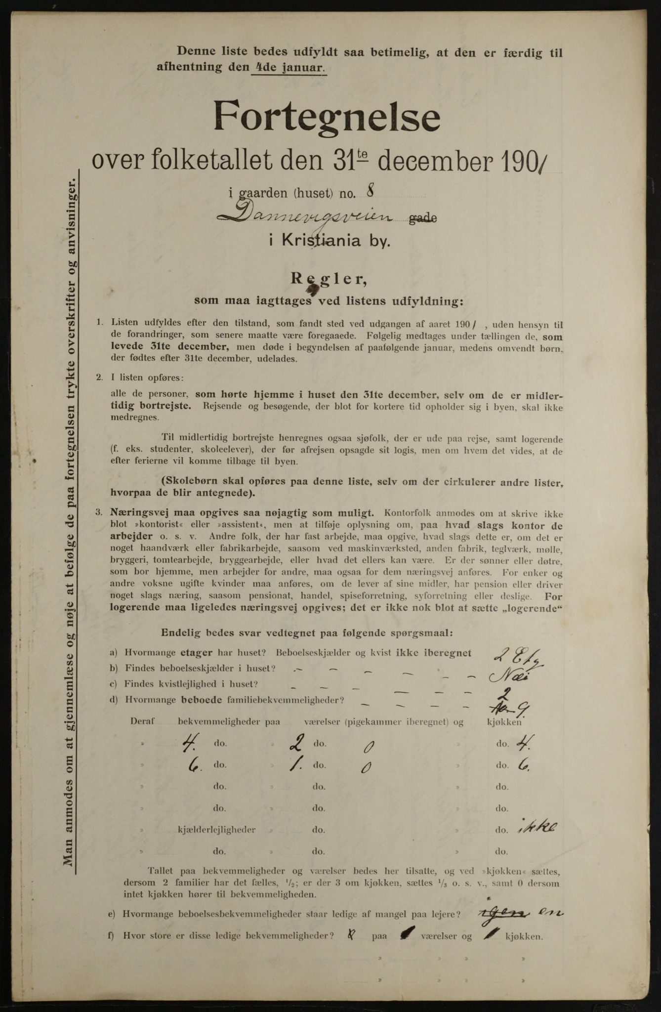 OBA, Municipal Census 1901 for Kristiania, 1901, p. 2479