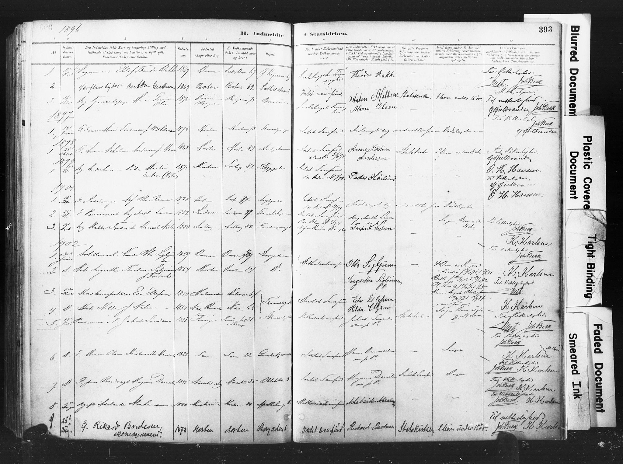 Horten kirkebøker, AV/SAKO-A-348/F/Fa/L0005: Parish register (official) no. 5, 1896-1904, p. 393