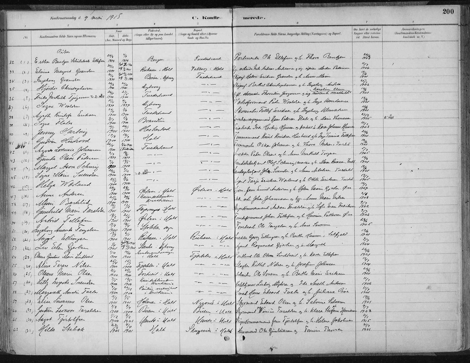 Tvedestrand sokneprestkontor, SAK/1111-0042/F/Fa/L0001: Parish register (official) no. A 1, 1885-1916, p. 200