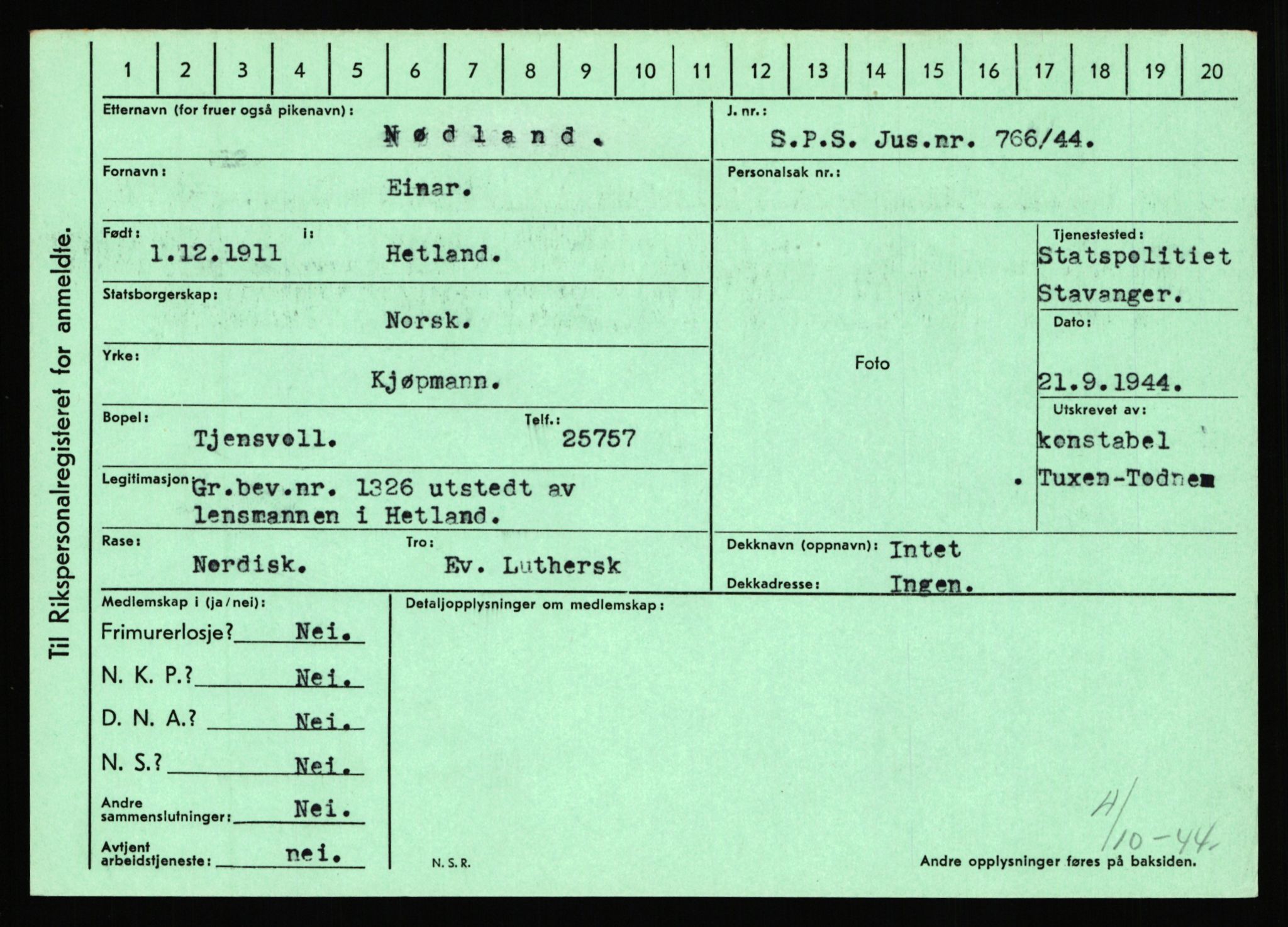 Statspolitiet - Hovedkontoret / Osloavdelingen, AV/RA-S-1329/C/Ca/L0011: Molberg - Nøstvold, 1943-1945, p. 5109