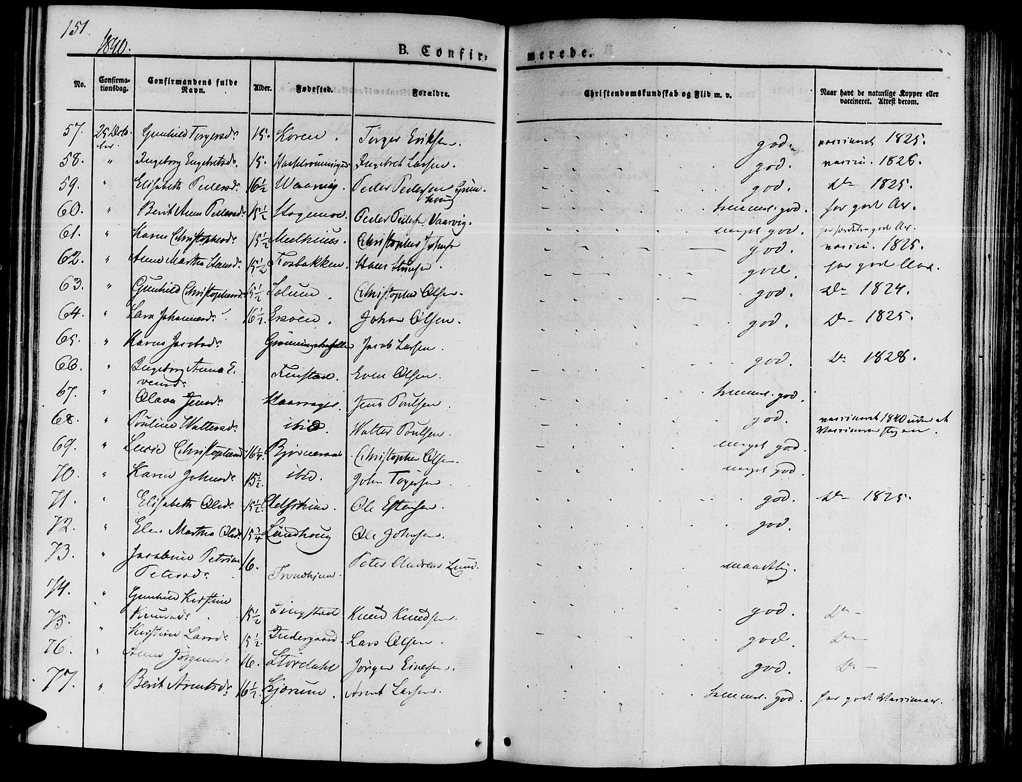 Ministerialprotokoller, klokkerbøker og fødselsregistre - Sør-Trøndelag, SAT/A-1456/646/L0610: Parish register (official) no. 646A08, 1837-1847, p. 151