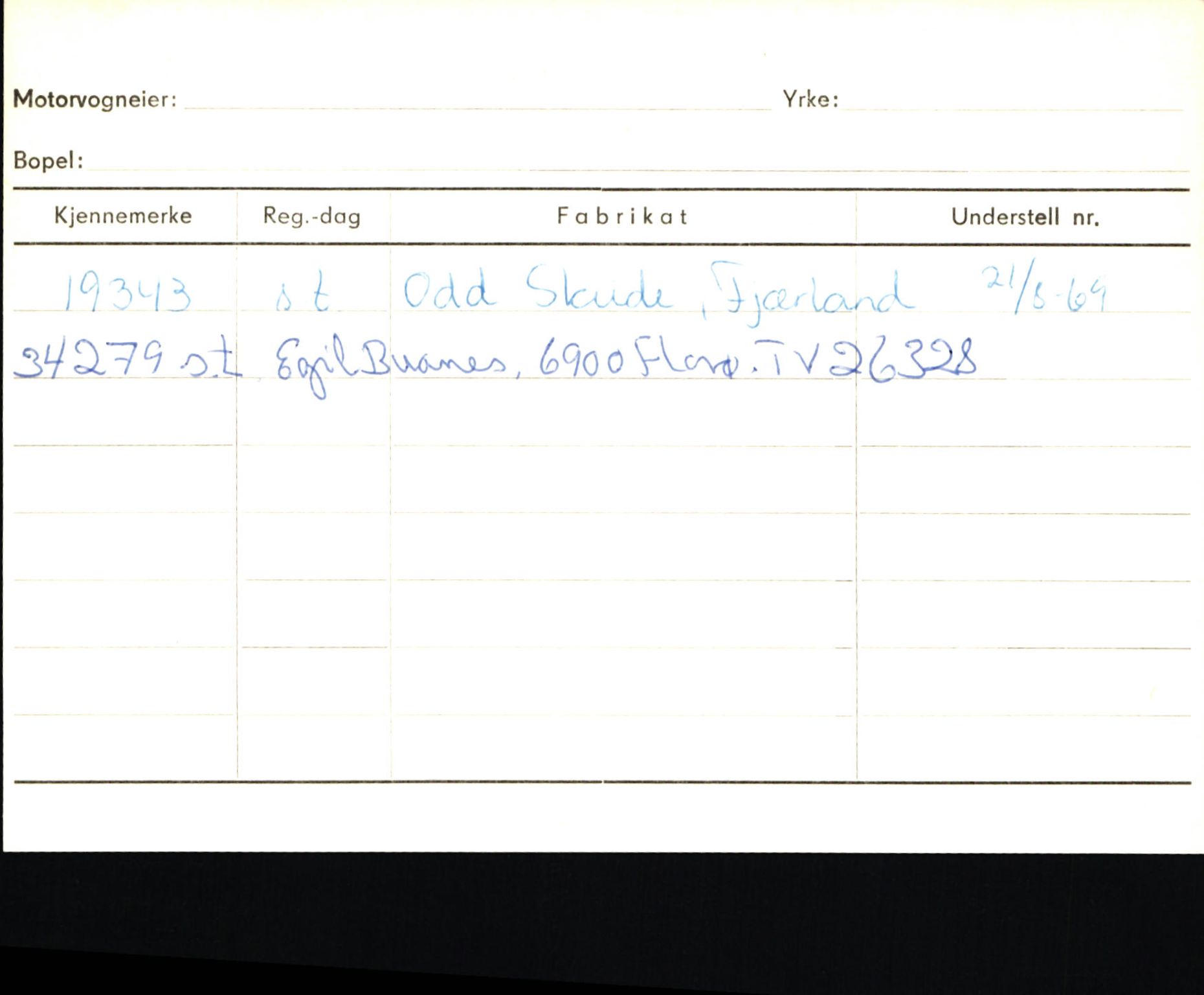 Statens vegvesen, Sogn og Fjordane vegkontor, SAB/A-5301/4/F/L0145: Registerkort Vågsøy S-Å. Årdal I-P, 1945-1975, p. 769