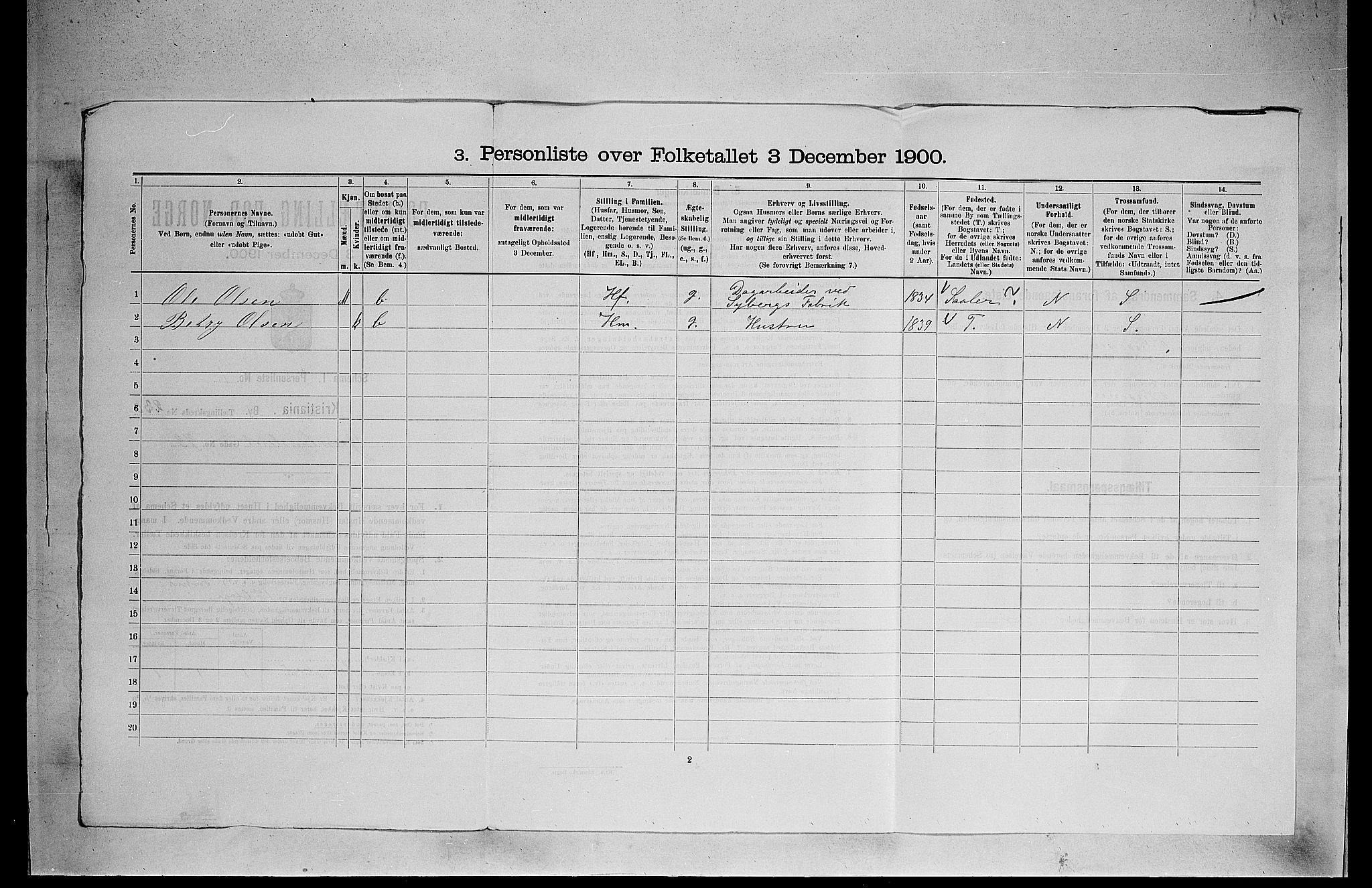 SAO, 1900 census for Kristiania, 1900, p. 30530