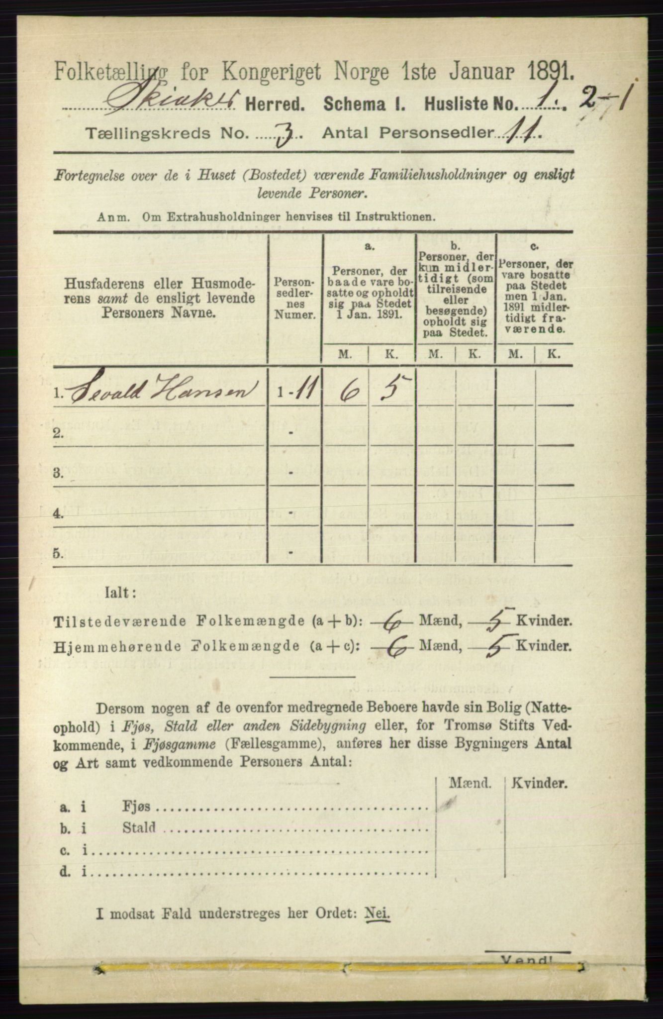 RA, 1891 census for 0513 Skjåk, 1891, p. 884