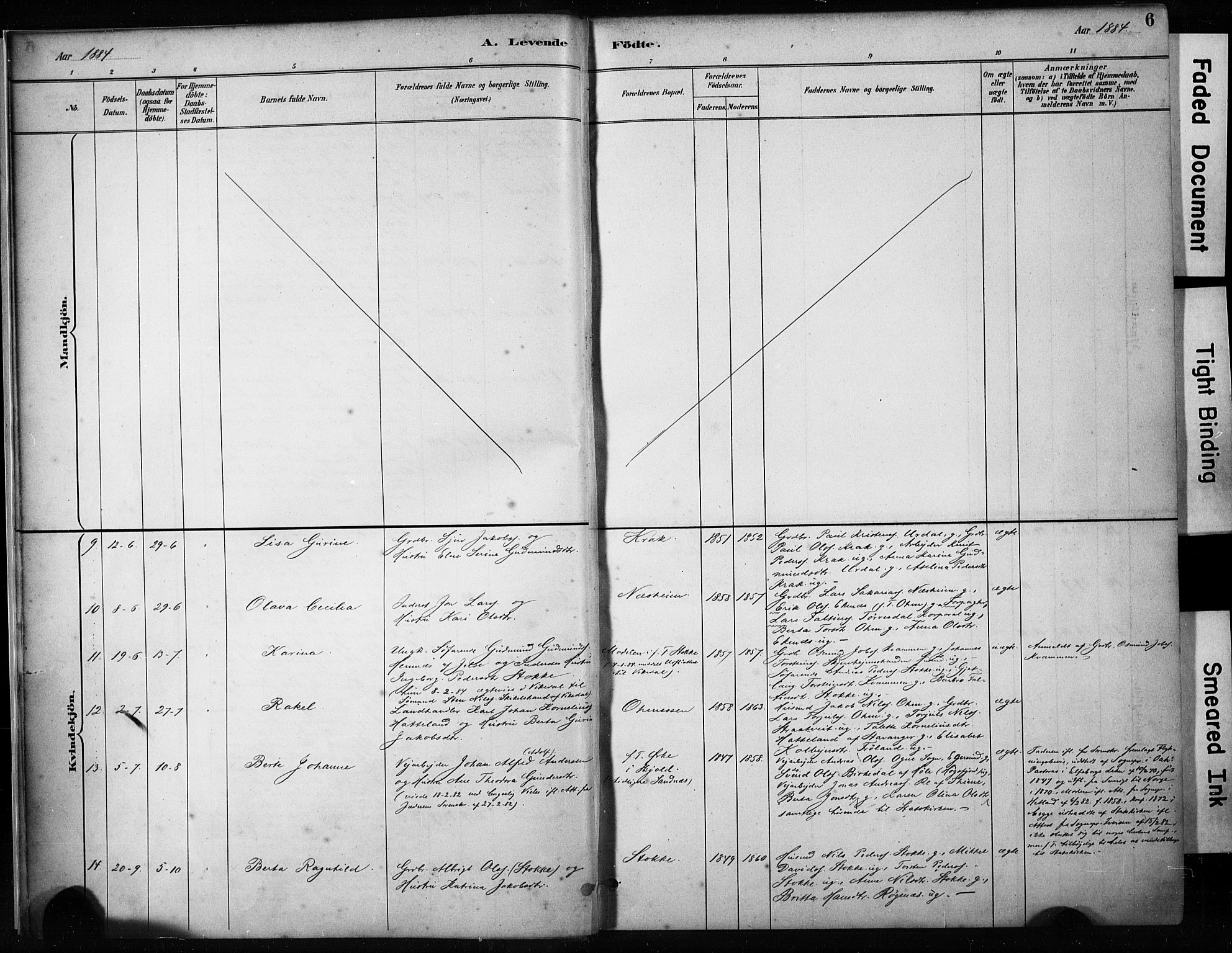 Skjold sokneprestkontor, SAST/A-101847/H/Ha/Haa/L0009: Parish register (official) no. A 9, 1882-1898, p. 6
