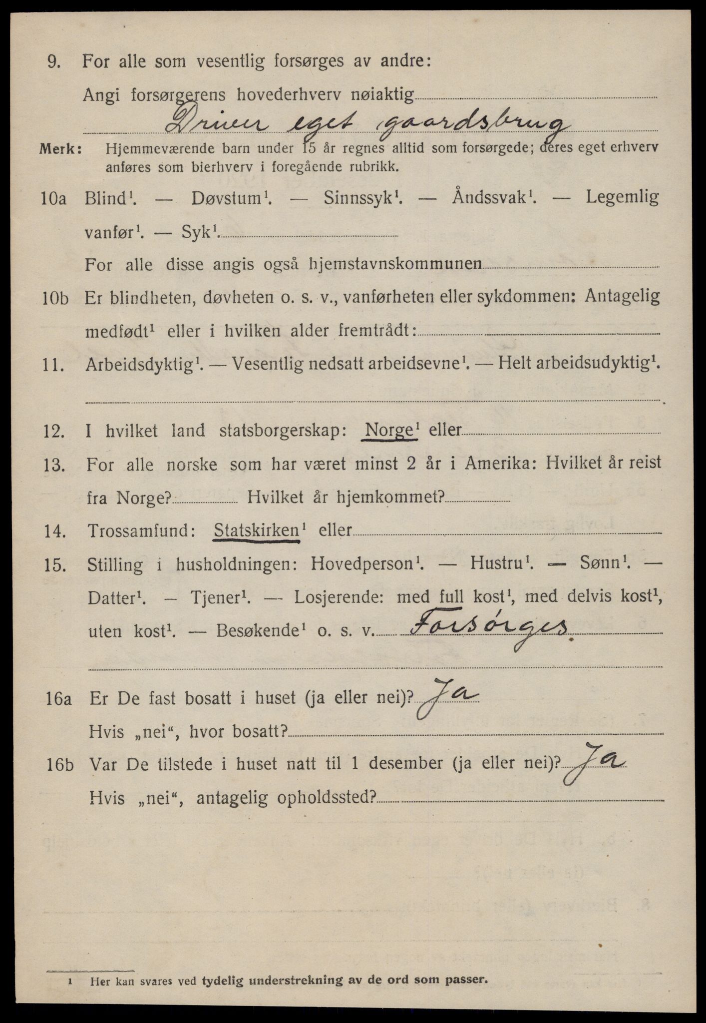 SAT, 1920 census for Kornstad, 1920, p. 1916