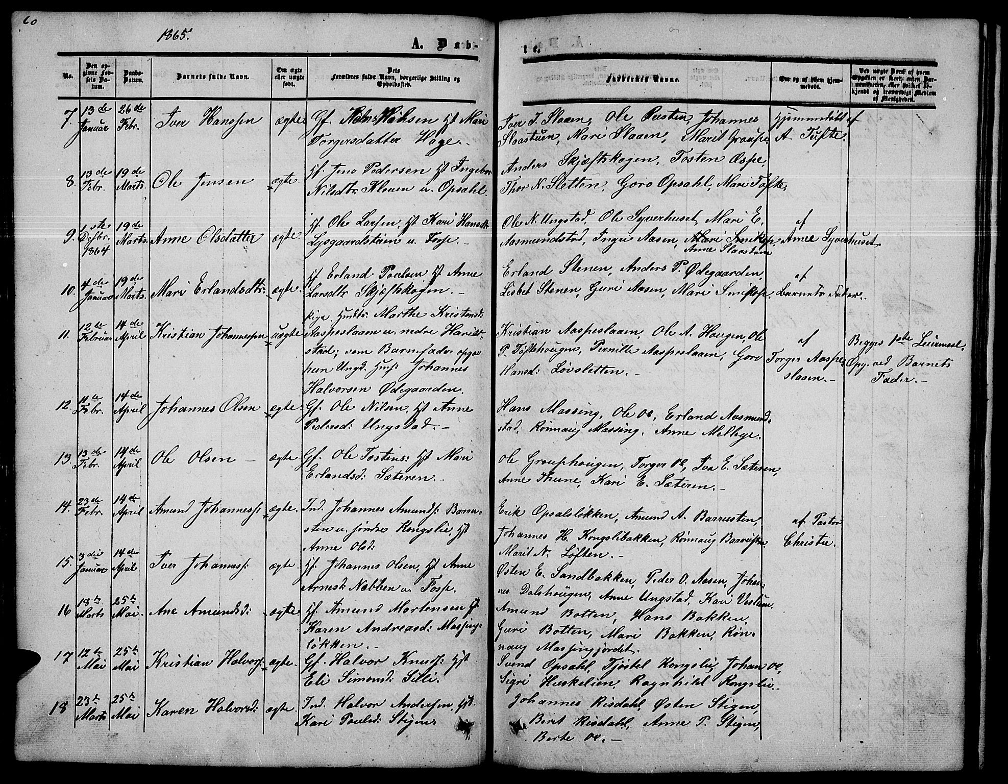 Nord-Fron prestekontor, SAH/PREST-080/H/Ha/Hab/L0002: Parish register (copy) no. 2, 1851-1883, p. 60