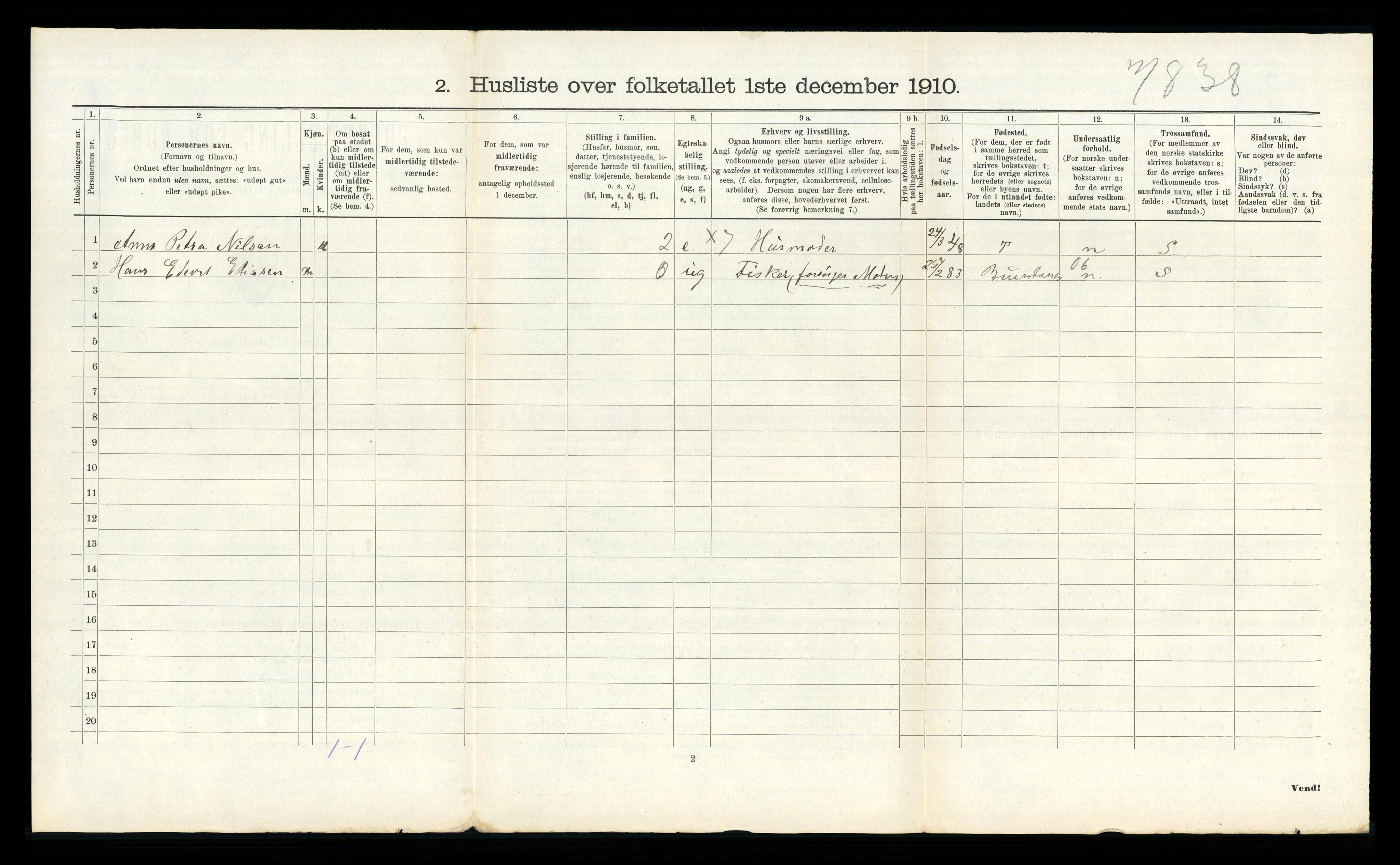 RA, 1910 census for Eidanger, 1910, p. 1390