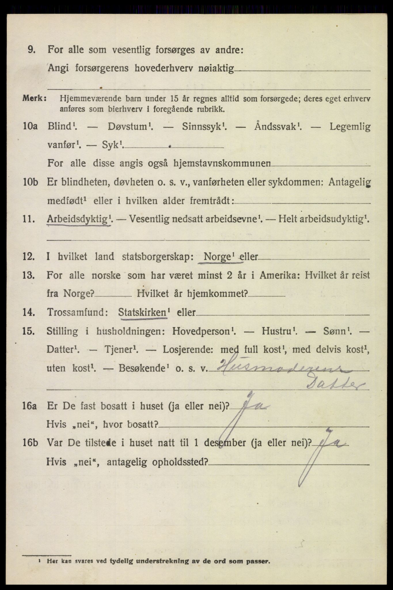 SAH, 1920 census for Brandval, 1920, p. 1987