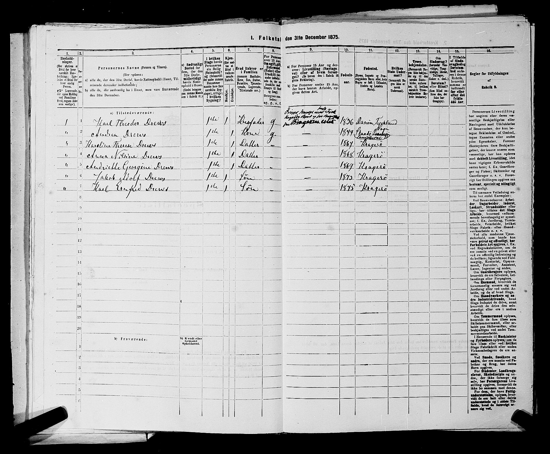 SAKO, 1875 census for 0801P Kragerø, 1875, p. 151