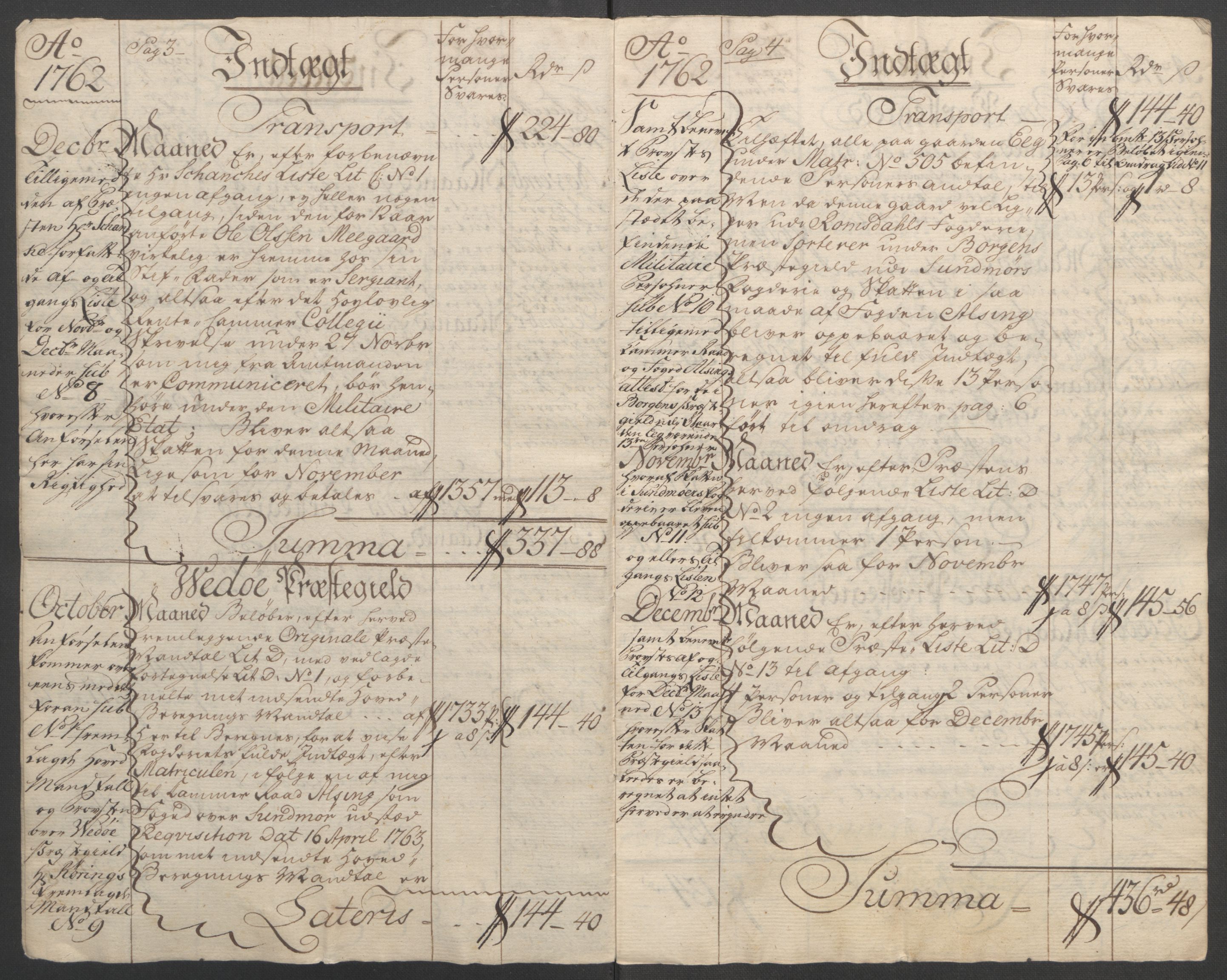 Rentekammeret inntil 1814, Reviderte regnskaper, Fogderegnskap, RA/EA-4092/R55/L3730: Ekstraskatten Romsdal, 1762-1763, p. 4