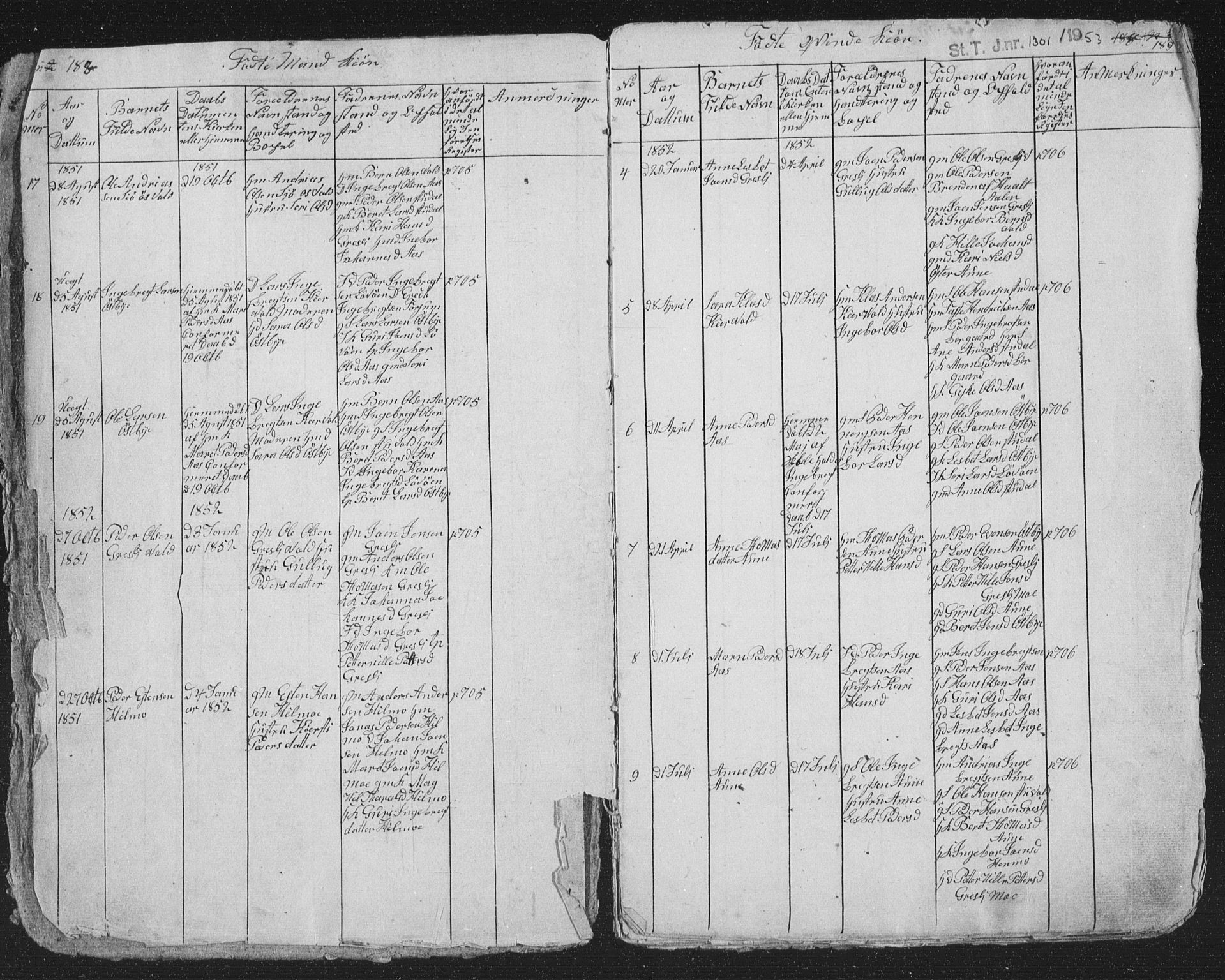 Ministerialprotokoller, klokkerbøker og fødselsregistre - Sør-Trøndelag, SAT/A-1456/698/L1165: Parish register (copy) no. 698C02, 1851-1861, p. 188-189