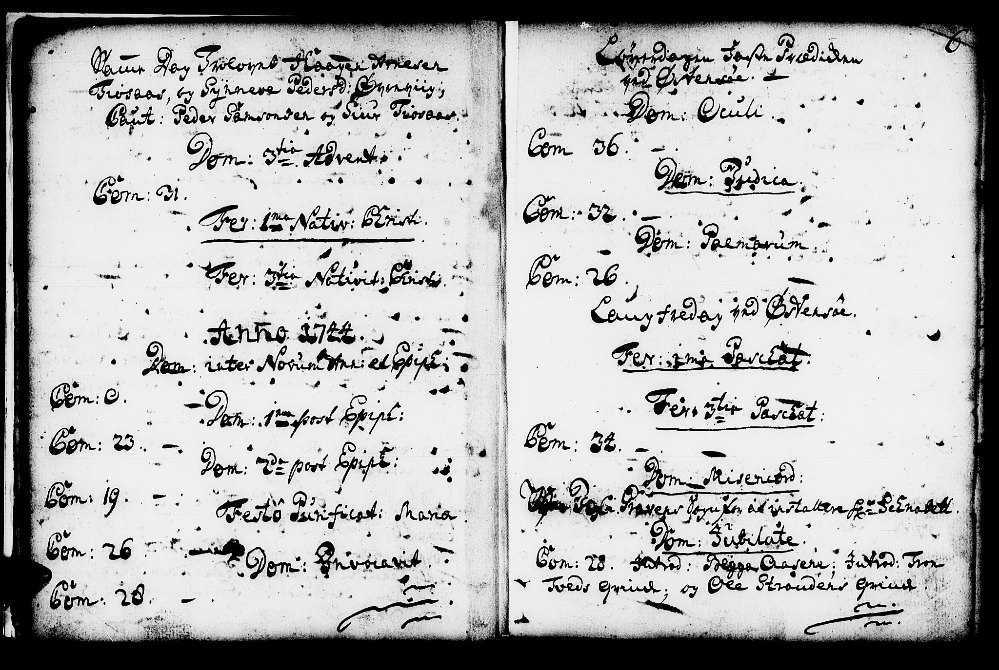 Kvam sokneprestembete, AV/SAB-A-76201/H/Haa: Parish register (official) no. A 4, 1743-1795, p. 6