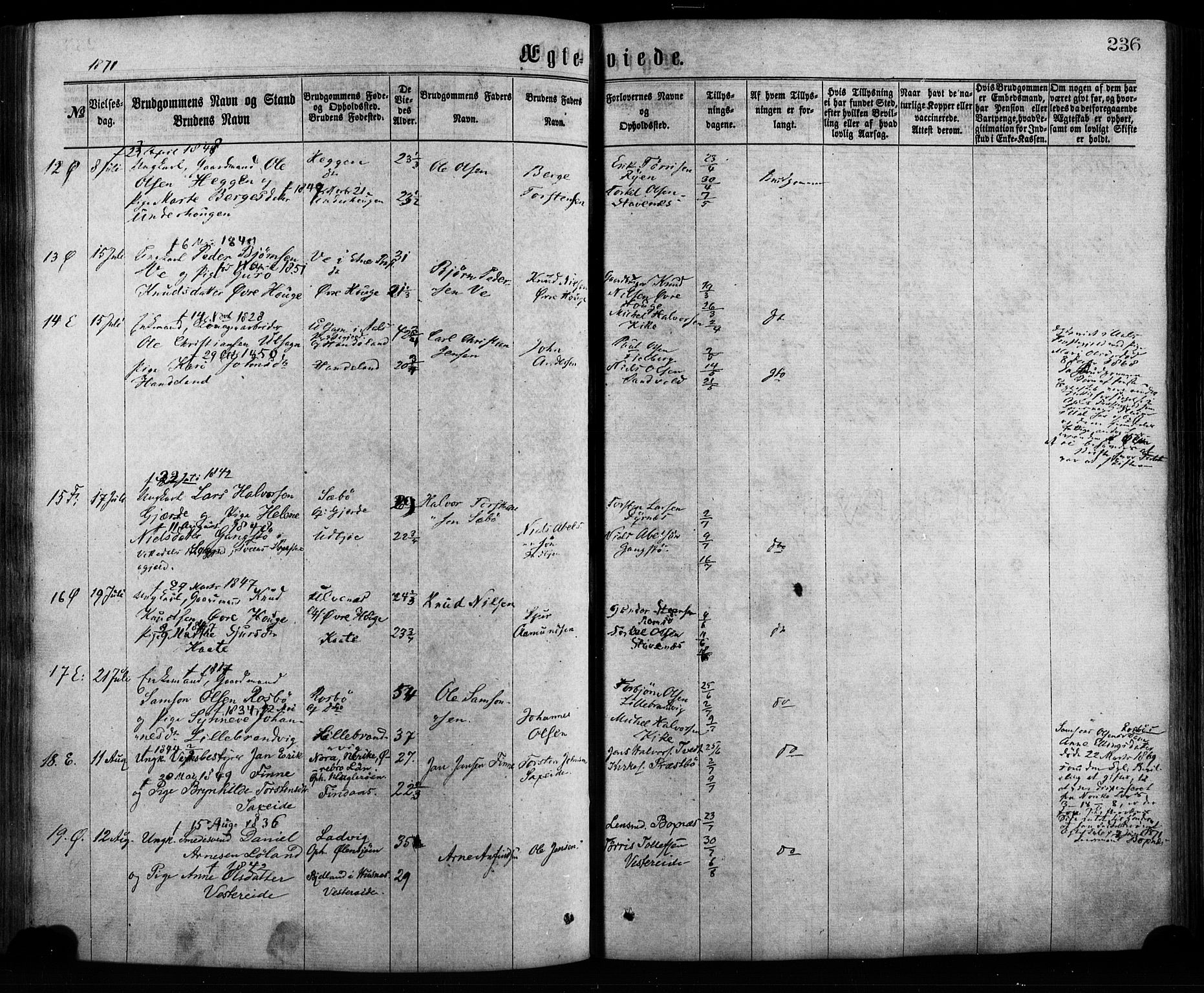 Fjelberg sokneprestembete, SAB/A-75201/H/Haa: Parish register (official) no. A 8, 1866-1879, p. 236