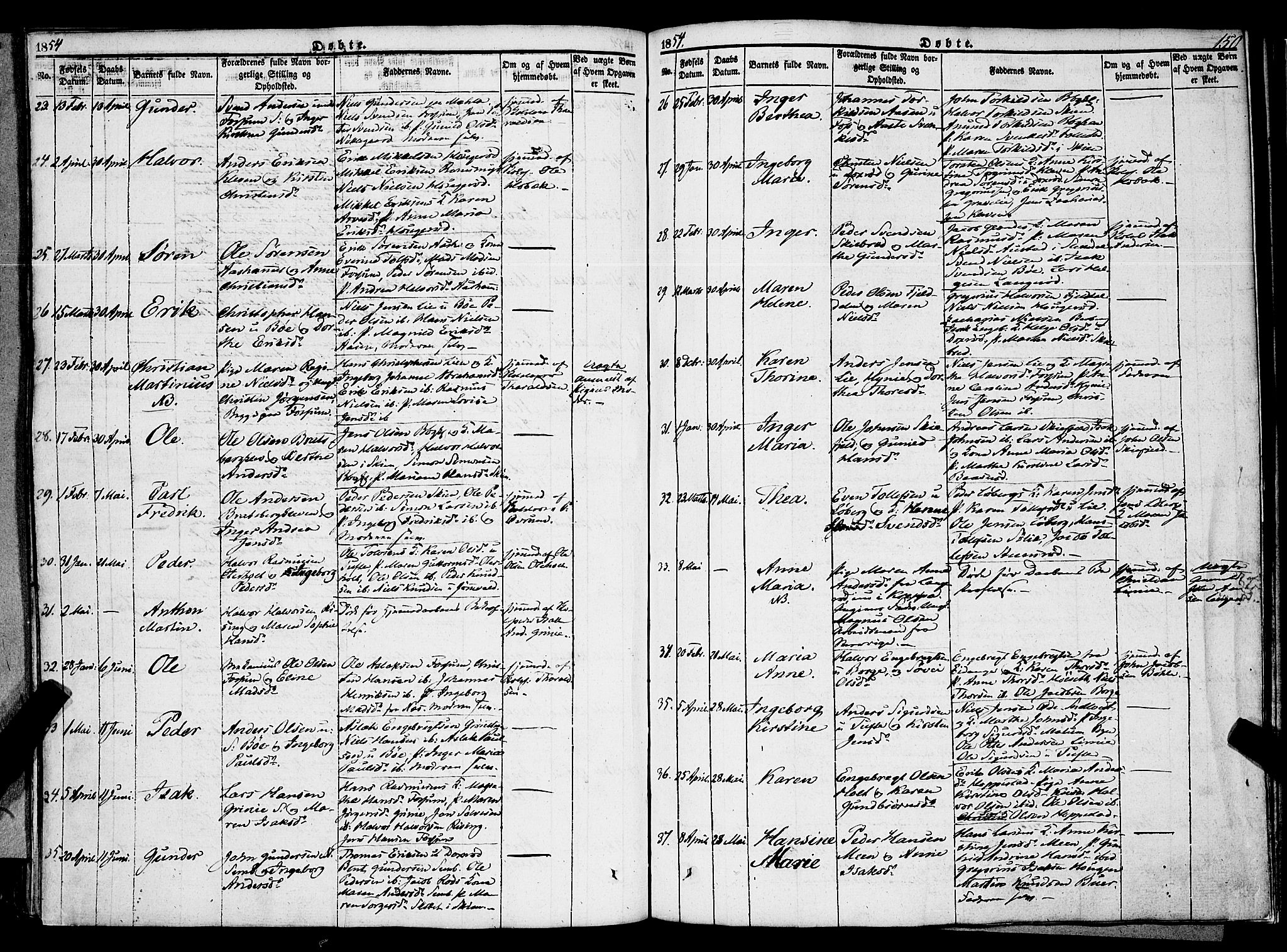 Gjerpen kirkebøker, SAKO/A-265/F/Fa/L0007a: Parish register (official) no. I 7A, 1834-1857, p. 150