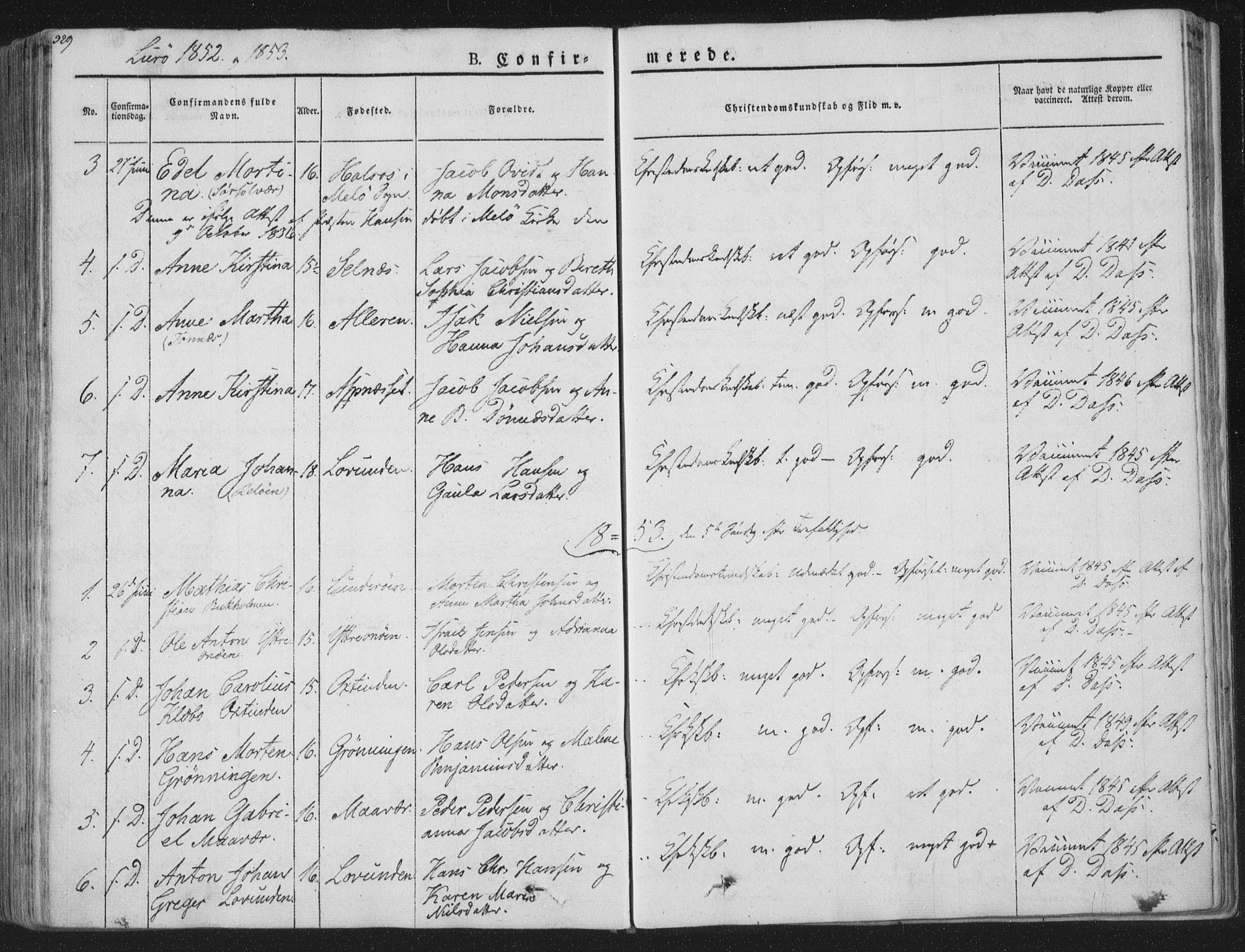 Ministerialprotokoller, klokkerbøker og fødselsregistre - Nordland, SAT/A-1459/839/L0565: Parish register (official) no. 839A02, 1825-1862, p. 329