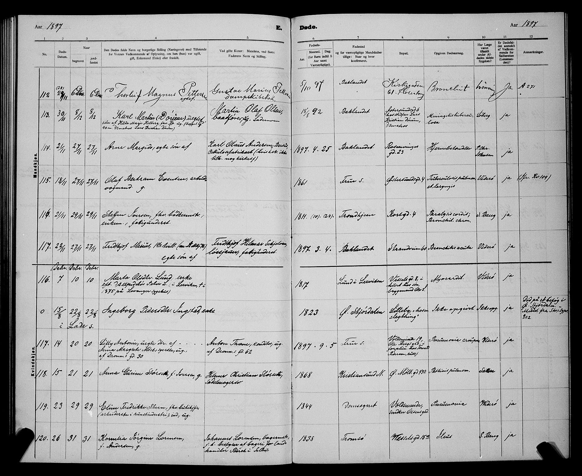 Ministerialprotokoller, klokkerbøker og fødselsregistre - Sør-Trøndelag, AV/SAT-A-1456/604/L0224: Parish register (copy) no. 604C07, 1894-1898