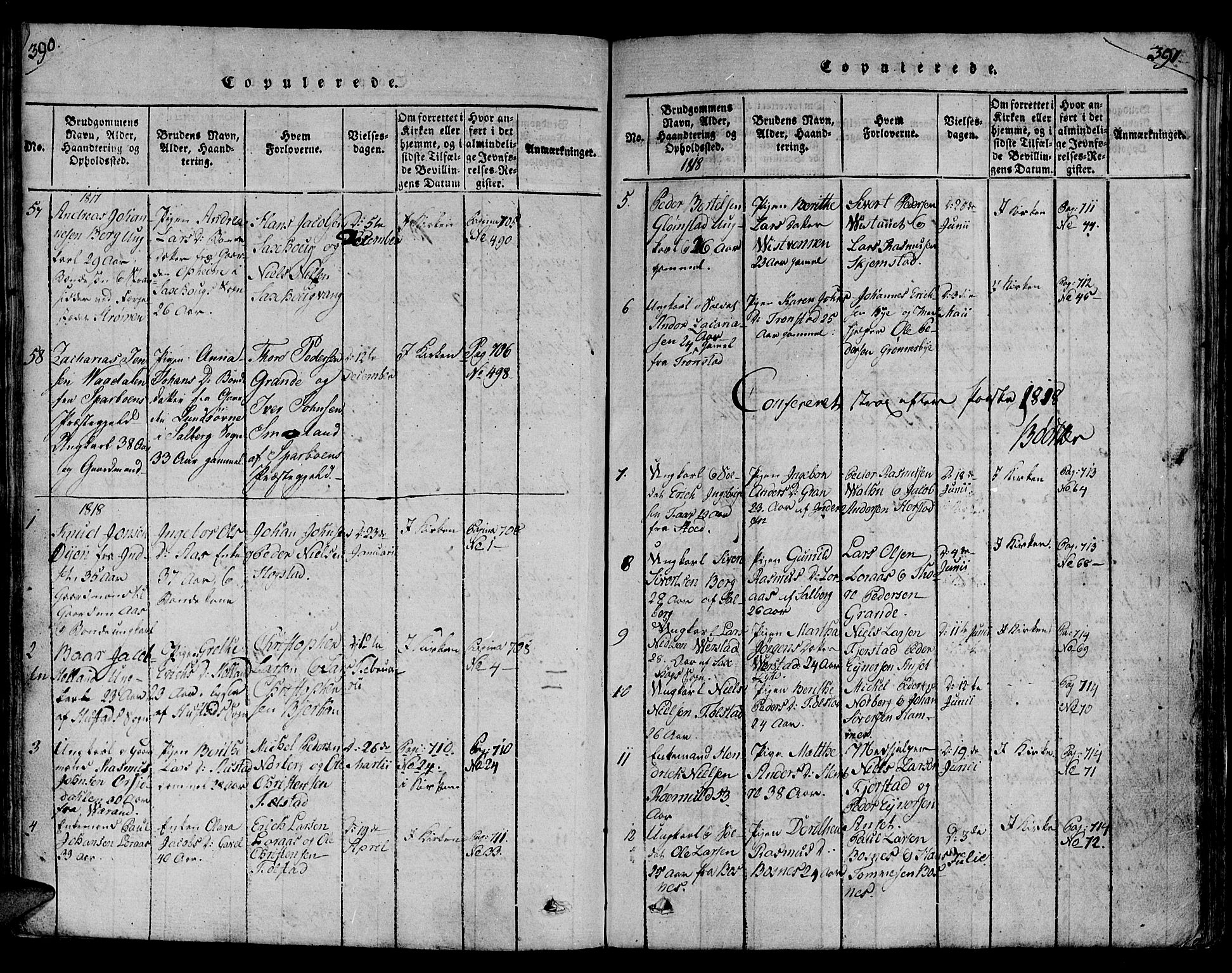 Ministerialprotokoller, klokkerbøker og fødselsregistre - Nord-Trøndelag, SAT/A-1458/730/L0275: Parish register (official) no. 730A04, 1816-1822, p. 390-391