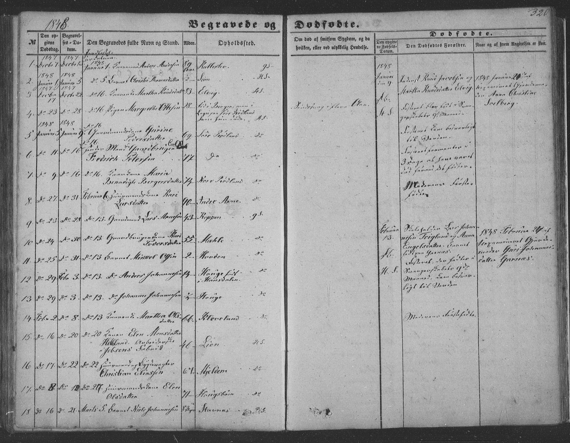 Haus sokneprestembete, SAB/A-75601/H/Haa: Parish register (official) no. A 16 II, 1848-1857, p. 320