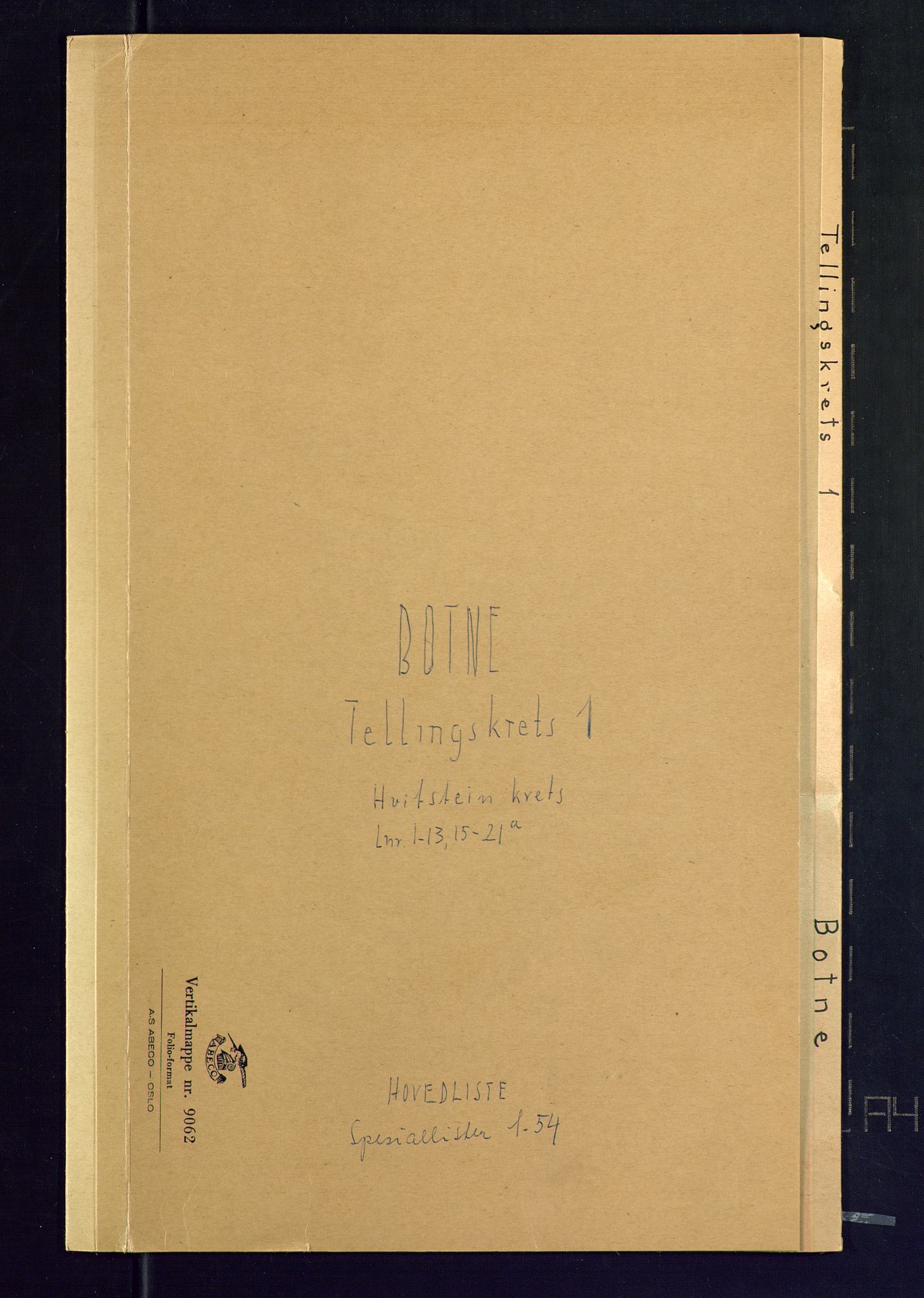 SAKO, 1875 census for 0715P Botne, 1875, p. 1