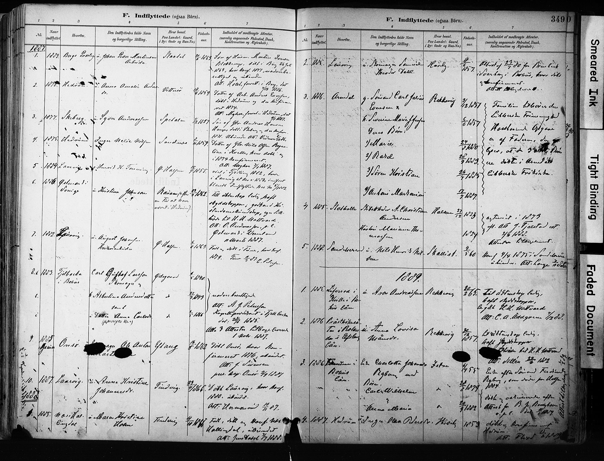 Tjølling kirkebøker, AV/SAKO-A-60/F/Fa/L0009: Parish register (official) no. 9, 1887-1905, p. 349