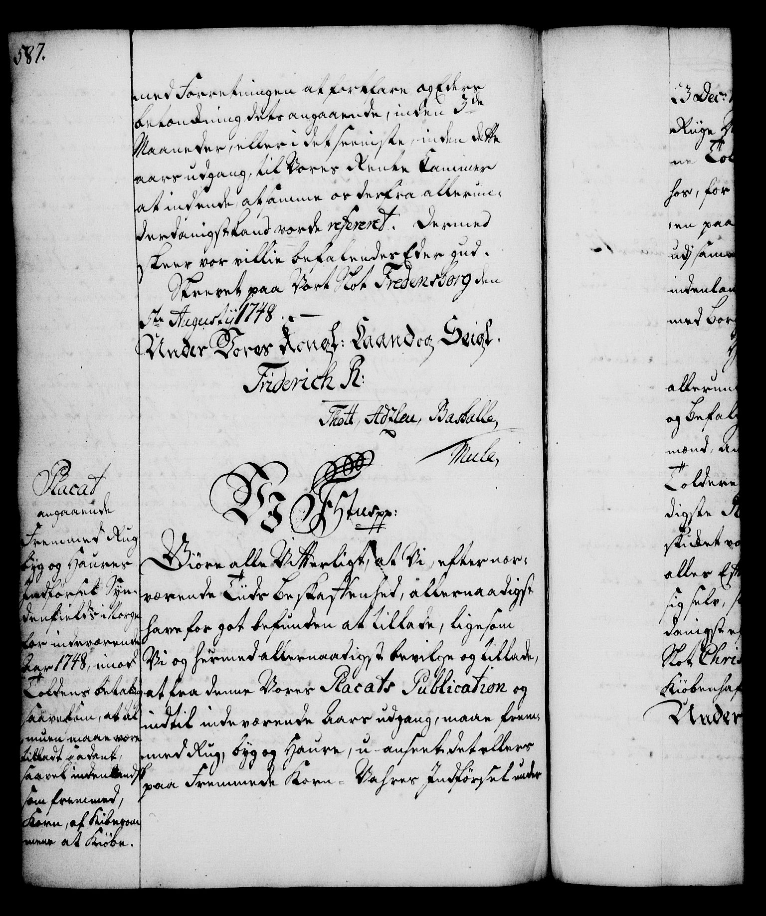 Rentekammeret, Kammerkanselliet, AV/RA-EA-3111/G/Gg/Gga/L0005: Norsk ekspedisjonsprotokoll med register (merket RK 53.5), 1741-1749, p. 587