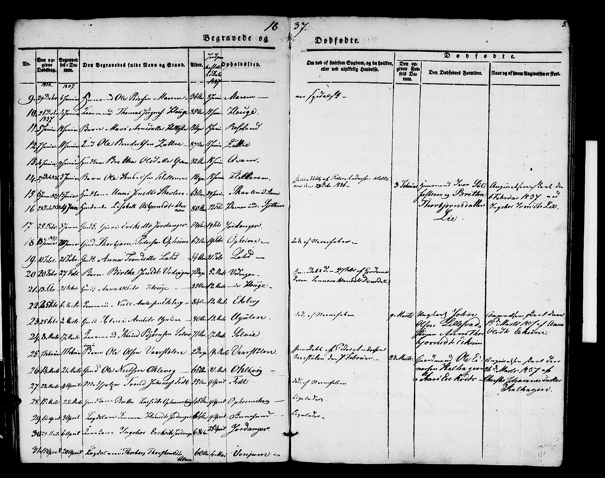 Hafslo sokneprestembete, AV/SAB-A-80301/H/Haa/Haaa/L0008: Parish register (official) no. A 8, 1834-1852, p. 5