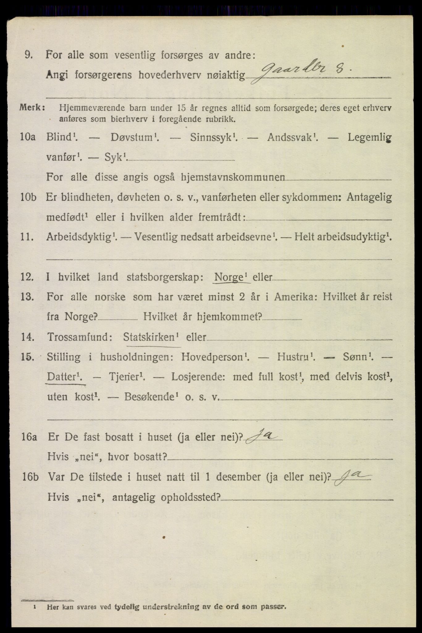 SAH, 1920 census for Kvikne, 1920, p. 3325