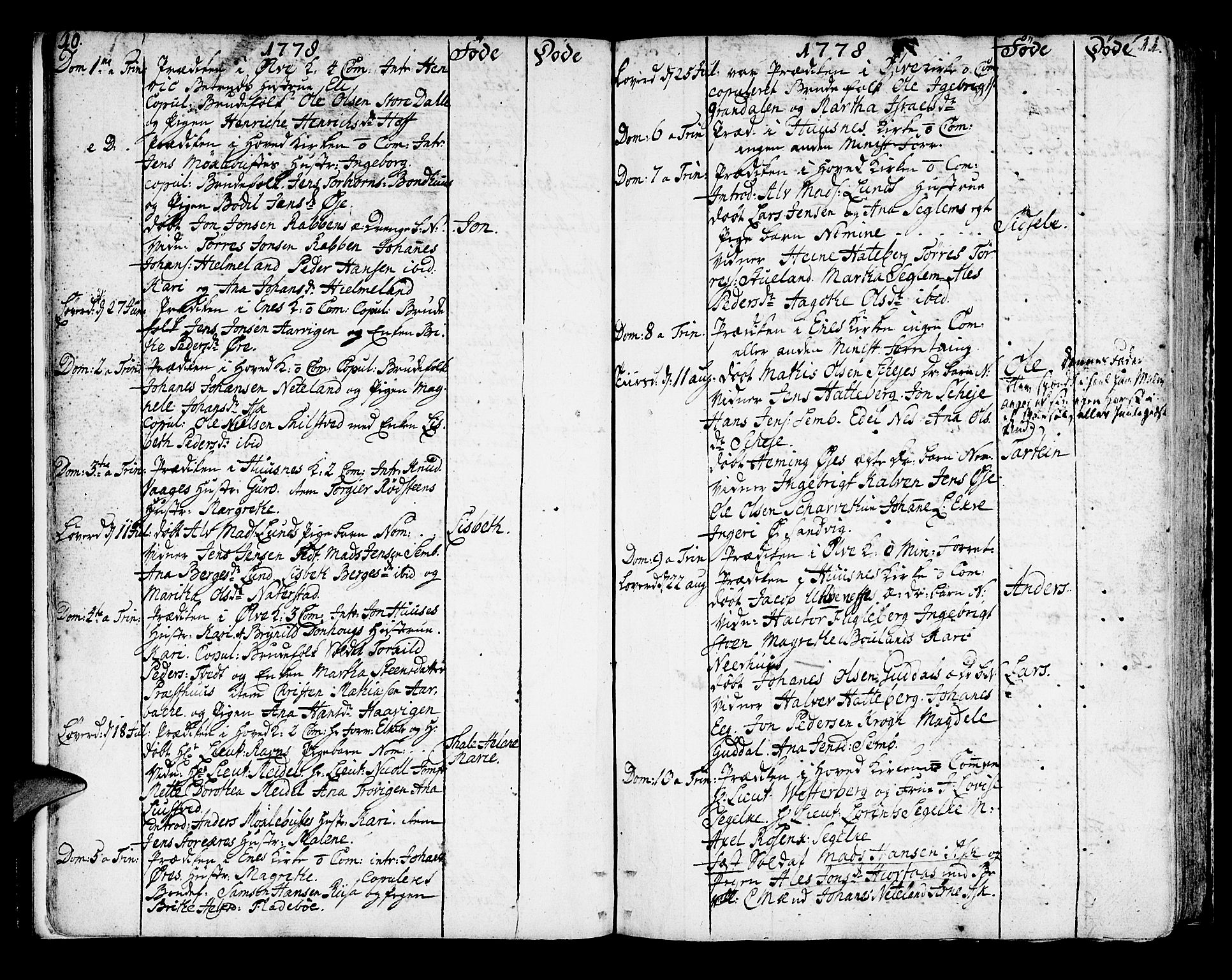Kvinnherad sokneprestembete, SAB/A-76401/H/Haa: Parish register (official) no. A 4, 1778-1811, p. 10-11