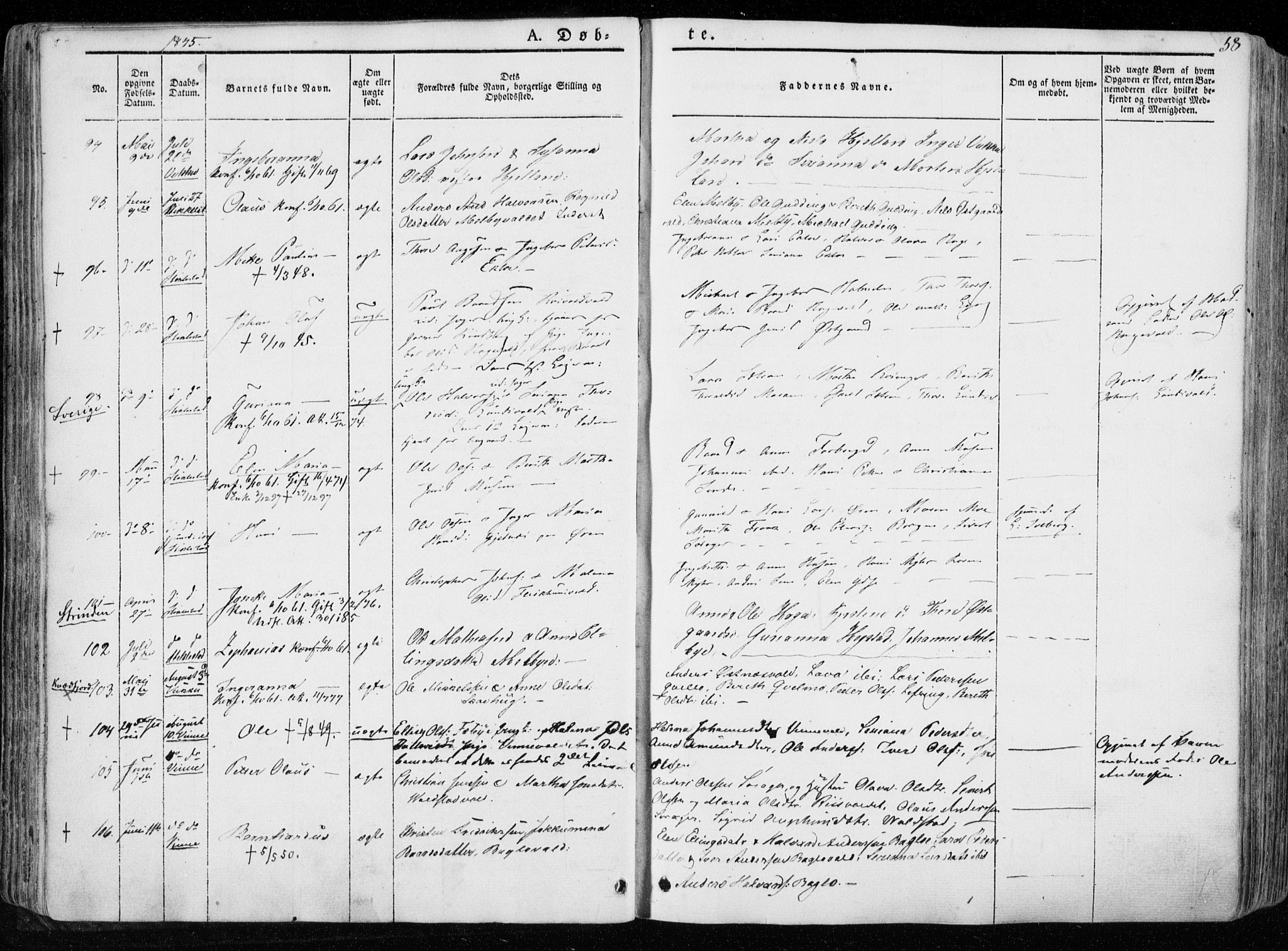 Ministerialprotokoller, klokkerbøker og fødselsregistre - Nord-Trøndelag, AV/SAT-A-1458/723/L0239: Parish register (official) no. 723A08, 1841-1851, p. 58