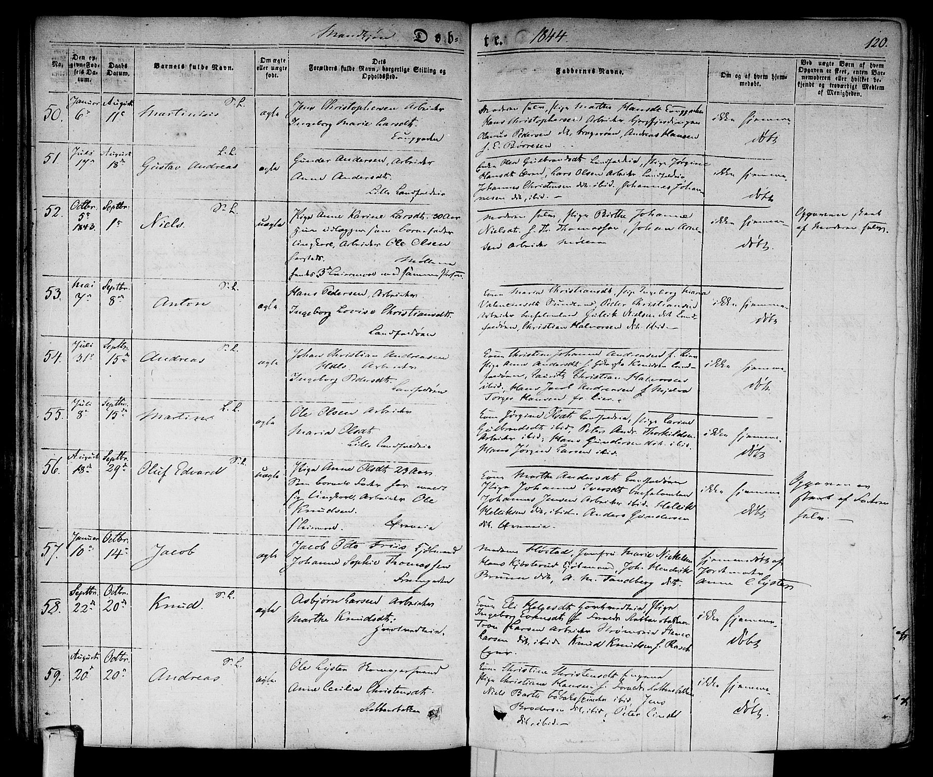 Bragernes kirkebøker, AV/SAKO-A-6/F/Fb/L0001: Parish register (official) no. II 1, 1830-1847, p. 120