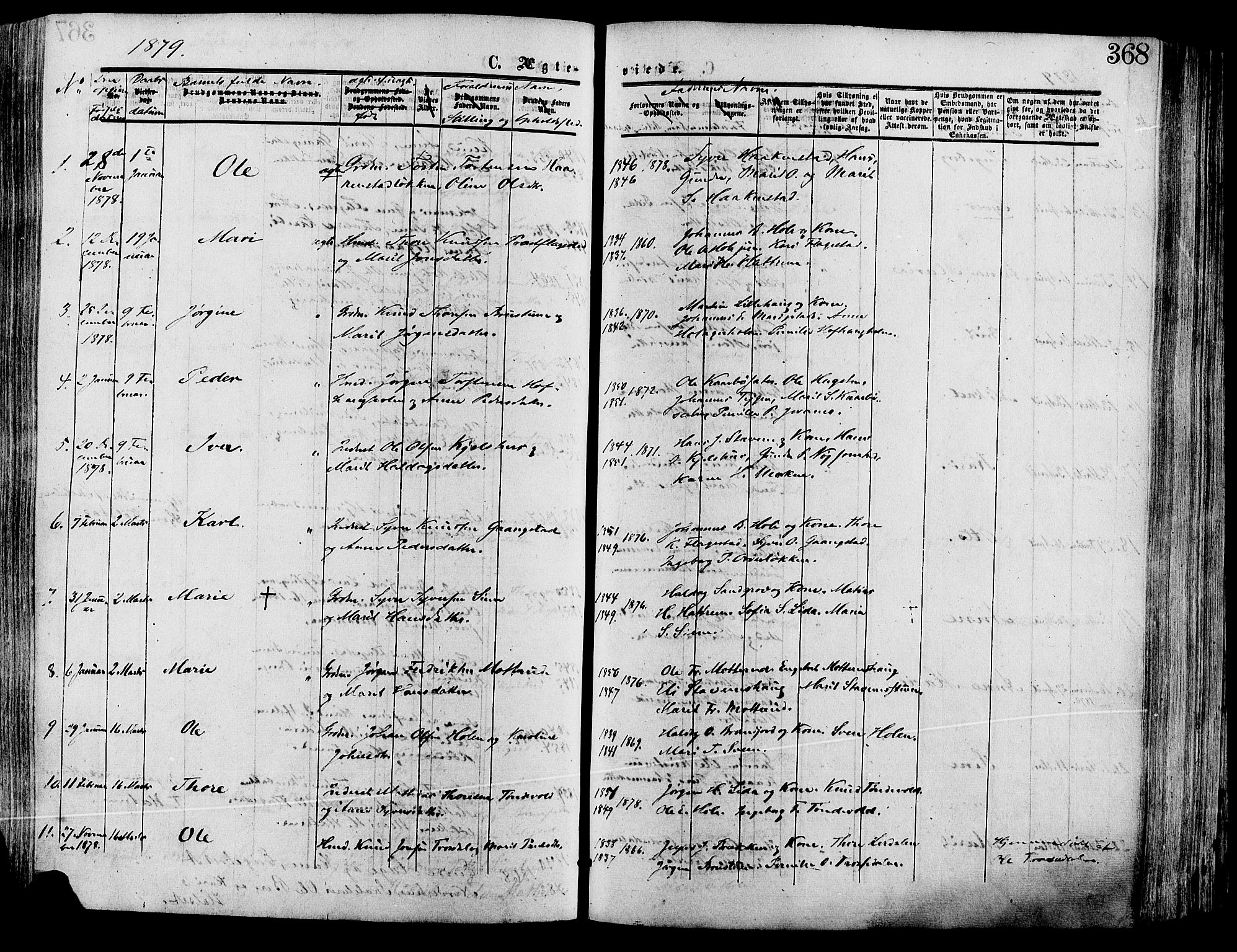 Lesja prestekontor, SAH/PREST-068/H/Ha/Haa/L0008: Parish register (official) no. 8, 1854-1880, p. 368