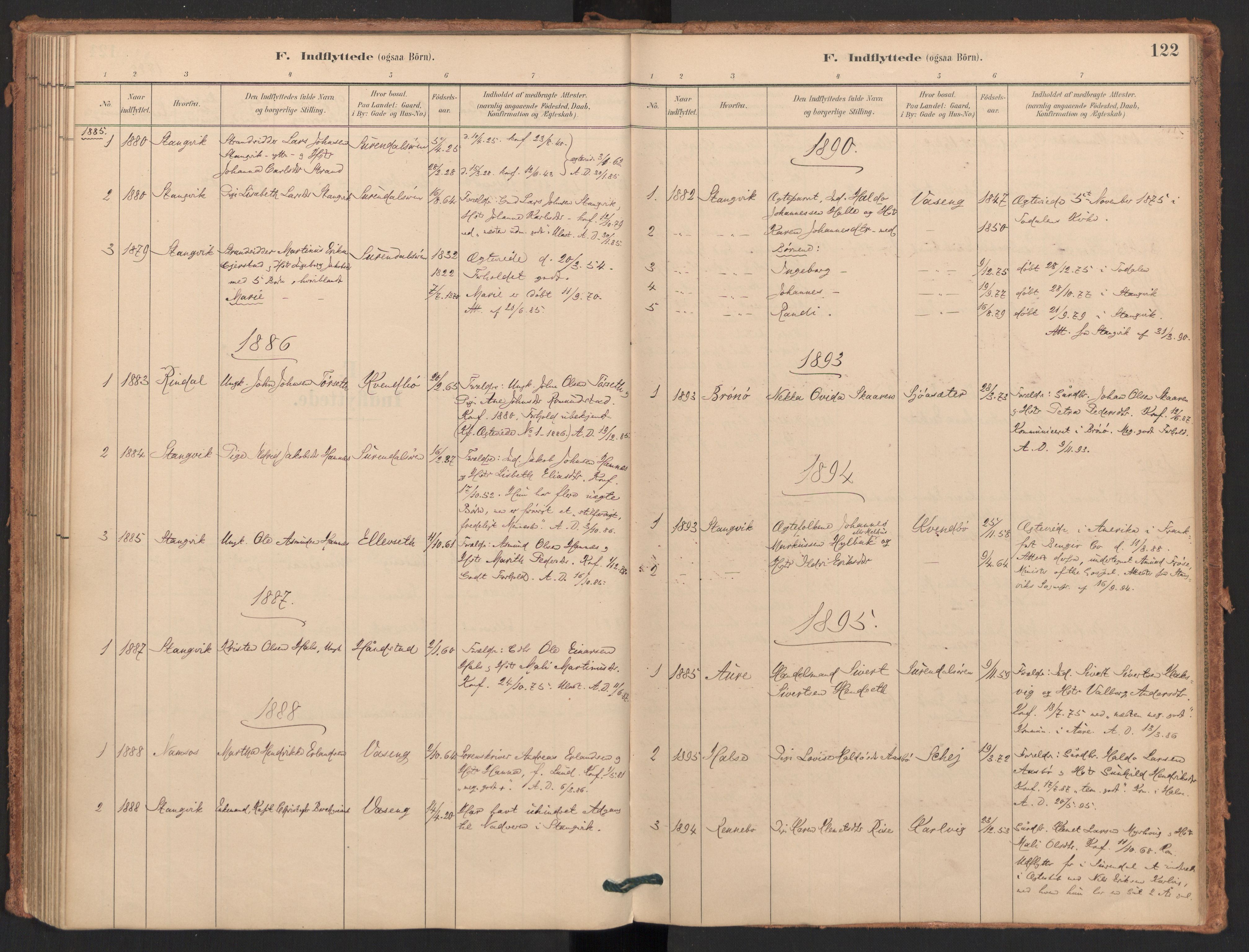 Ministerialprotokoller, klokkerbøker og fødselsregistre - Møre og Romsdal, SAT/A-1454/596/L1056: Parish register (official) no. 596A01, 1885-1900, p. 122
