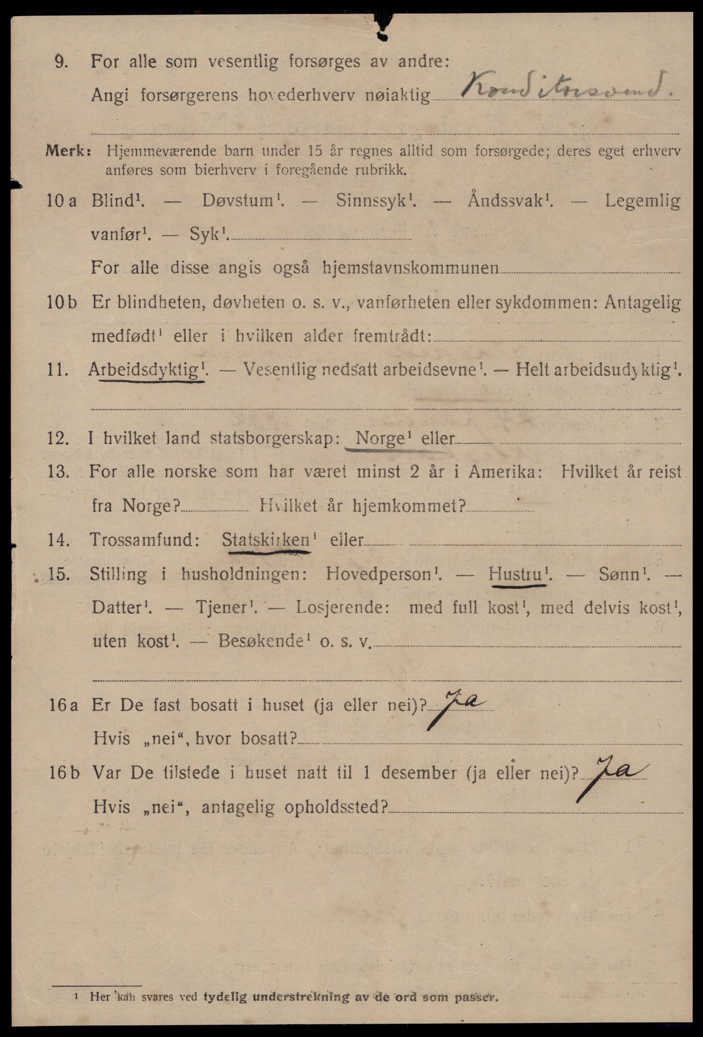 SAT, 1920 census for Kristiansund, 1920, p. 18066