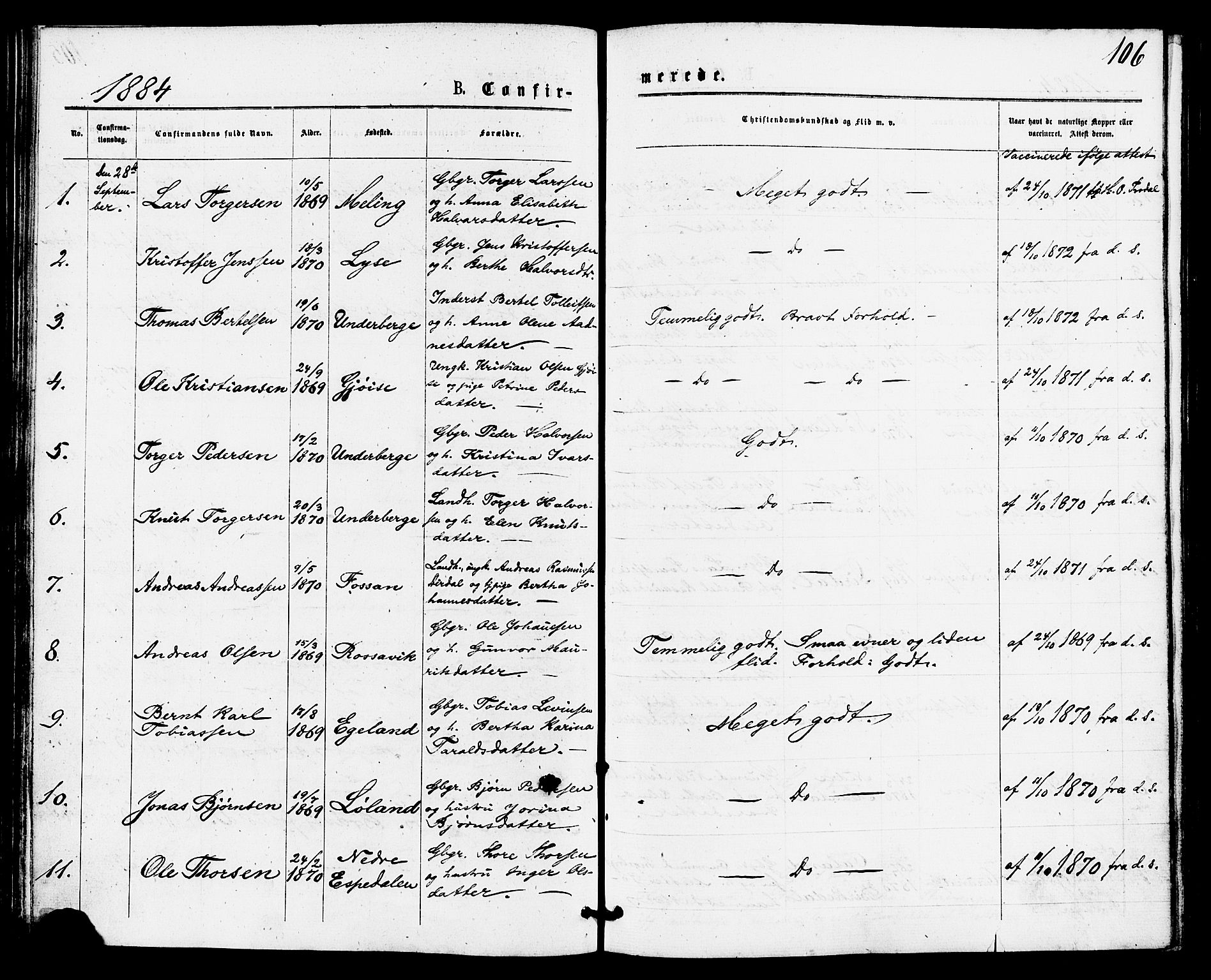 Høgsfjord sokneprestkontor, AV/SAST-A-101624/H/Ha/Haa/L0004: Parish register (official) no. A 4, 1876-1884, p. 106