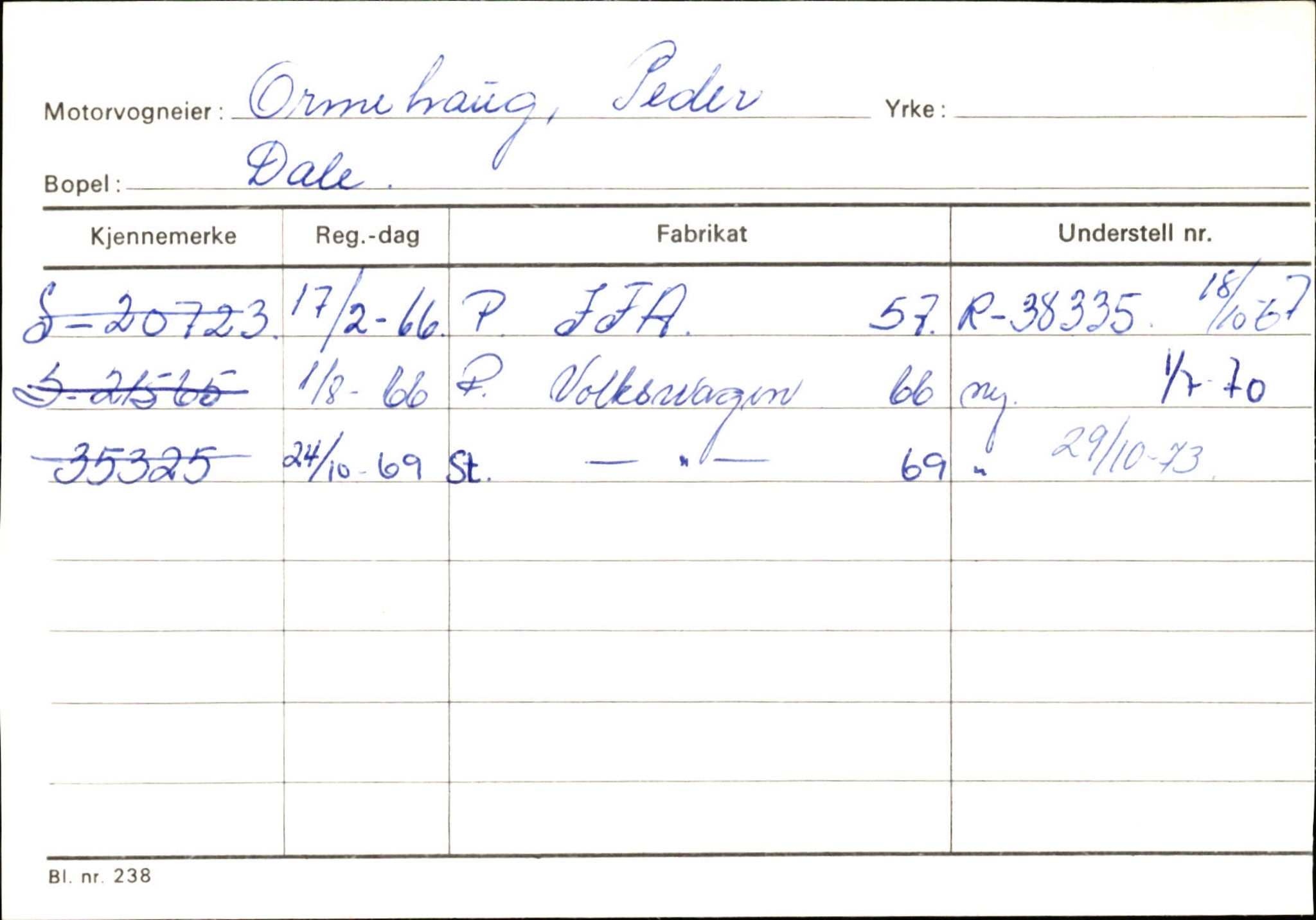 Statens vegvesen, Sogn og Fjordane vegkontor, AV/SAB-A-5301/4/F/L0126: Eigarregister Fjaler M-Å. Leikanger A-Å, 1945-1975, p. 3