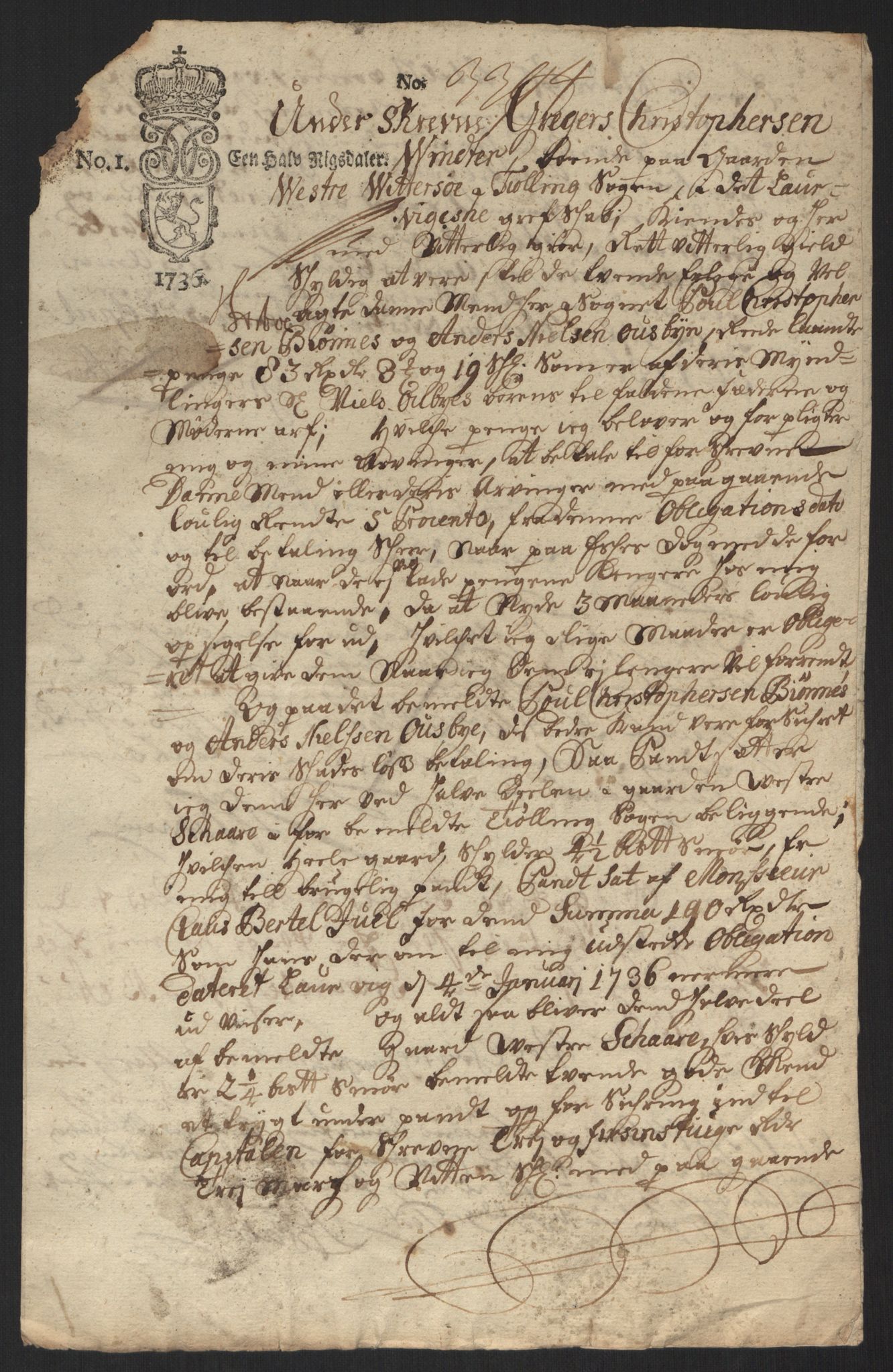 Larvik grevskap, AV/SAKO-A-1056/Y/Yb/L0001: Dokumenter, 1698-1782, p. 113