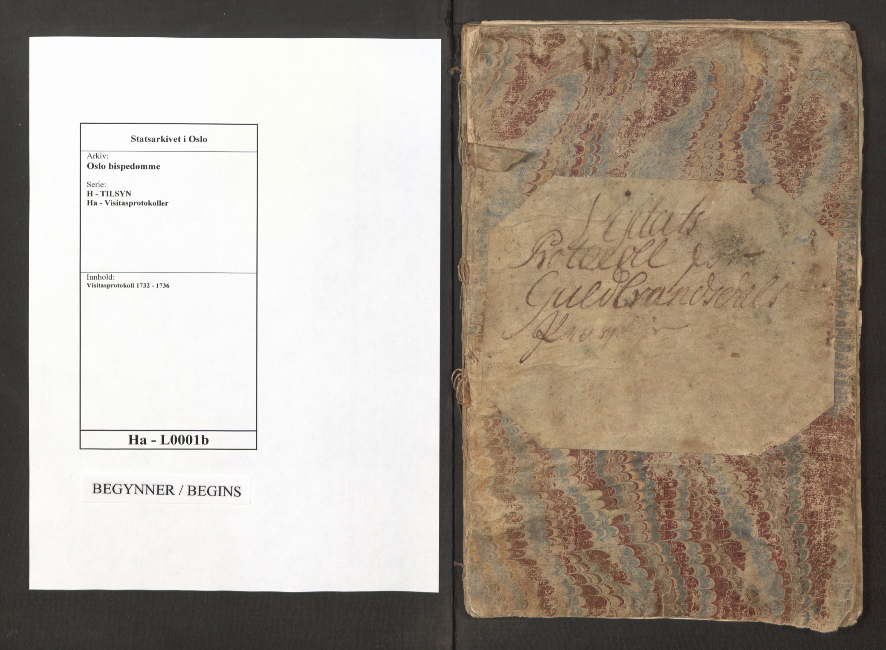 Oslo bispedømme, AV/SAO-A-10378/H/Ha/L0001b: Visitasprotokoll, 1732-1736, p. 1