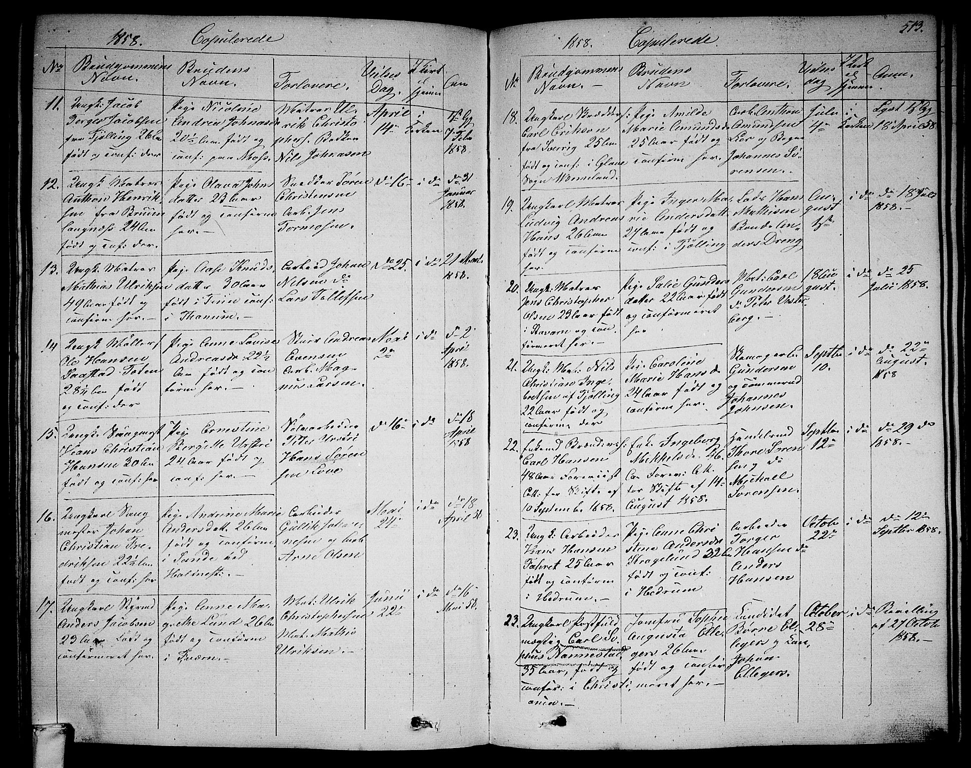 Larvik kirkebøker, SAKO/A-352/G/Ga/L0003b: Parish register (copy) no. I 3B, 1830-1870, p. 513
