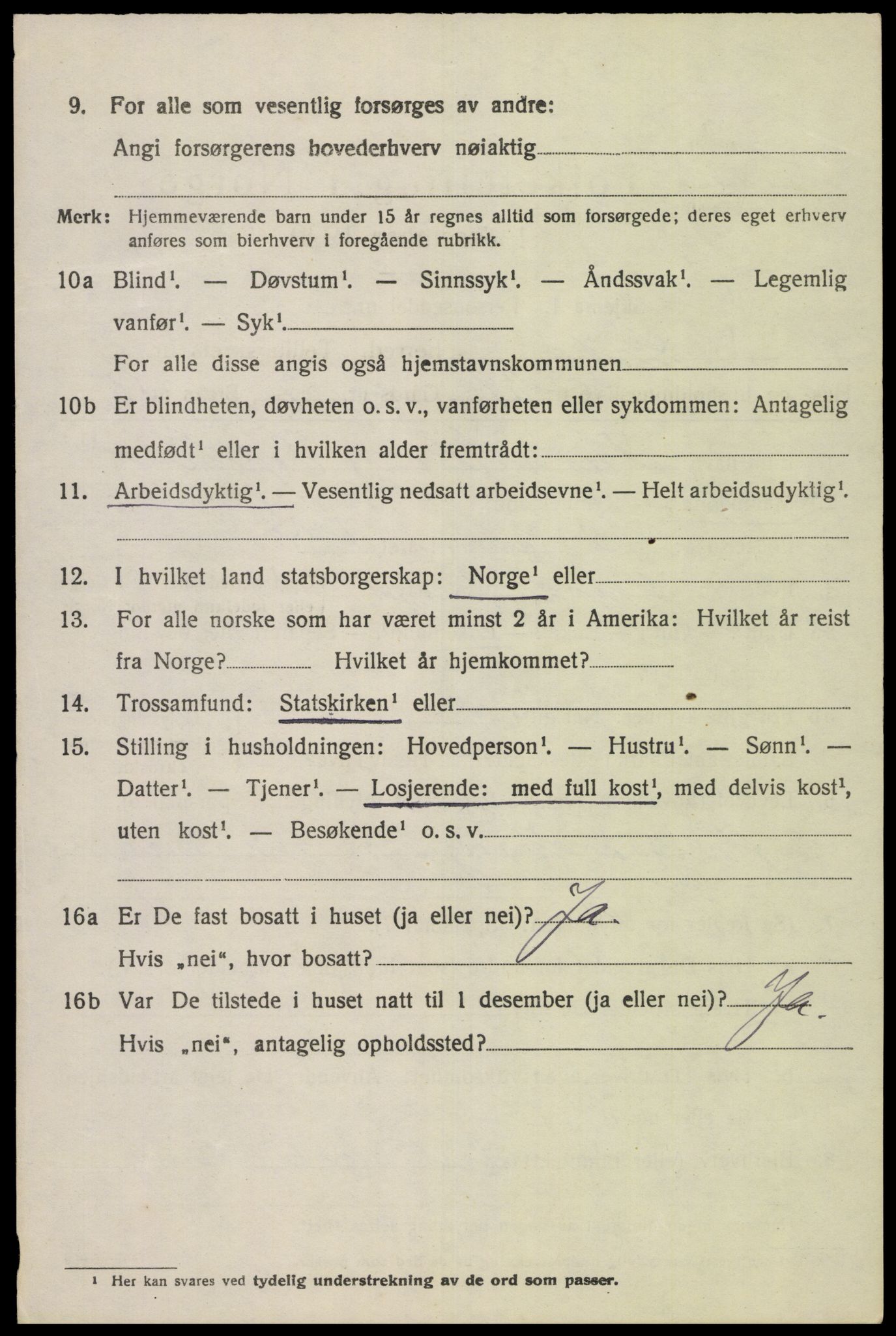 SAK, 1920 census for Lista, 1920, p. 3896