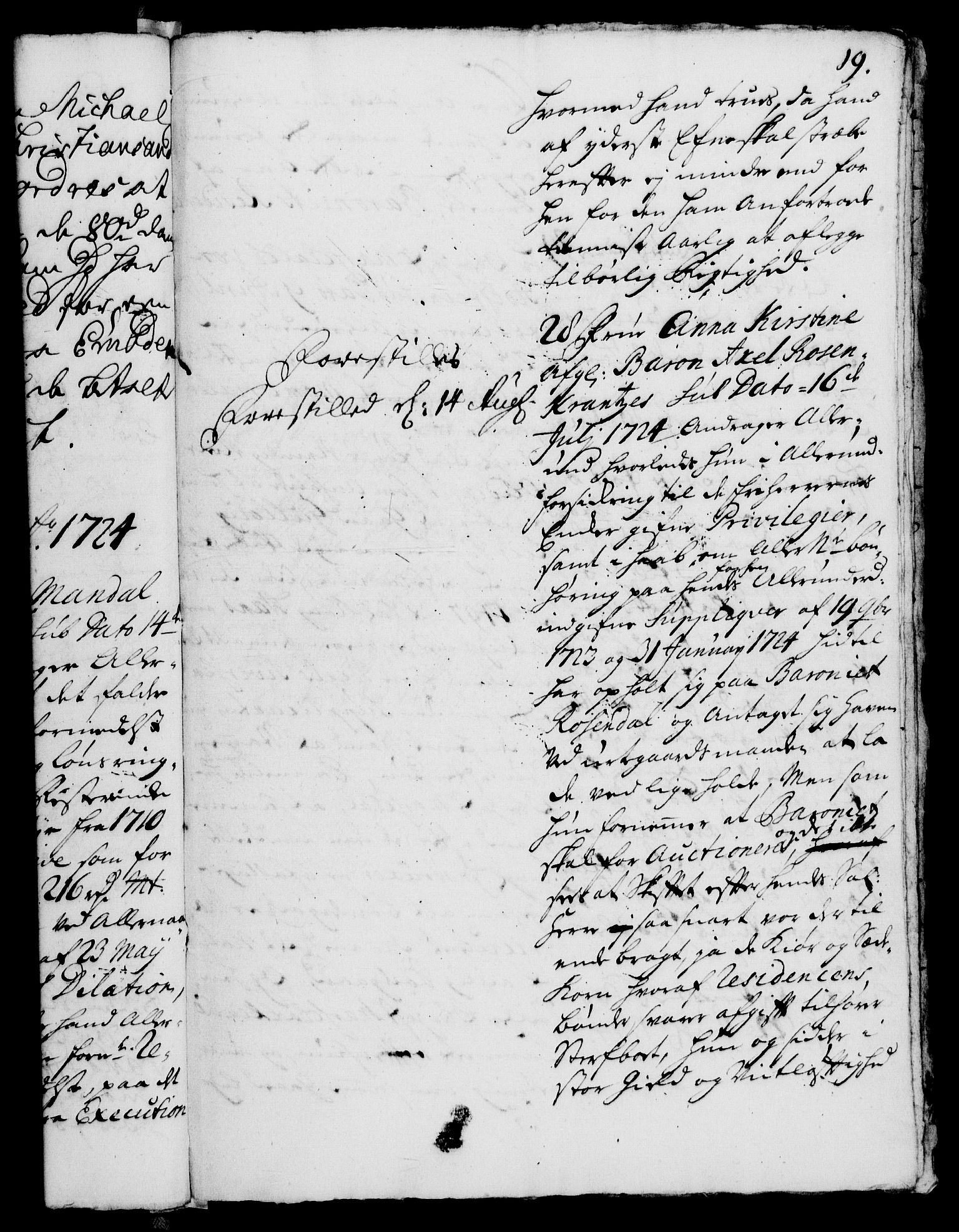 Rentekammeret, Kammerkanselliet, RA/EA-3111/G/Gh/Gha/L0007: Norsk ekstraktmemorialprotokoll (merket RK 53.52), 1724-1725, p. 19