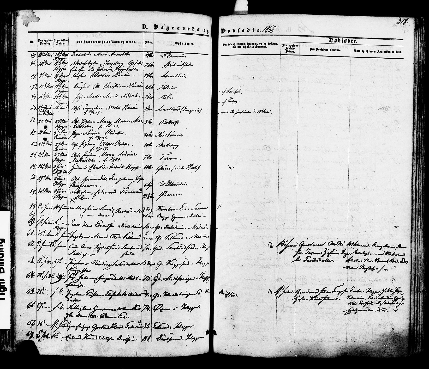 Modum kirkebøker, AV/SAKO-A-234/F/Fa/L0010: Parish register (official) no. 10, 1865-1876, p. 318