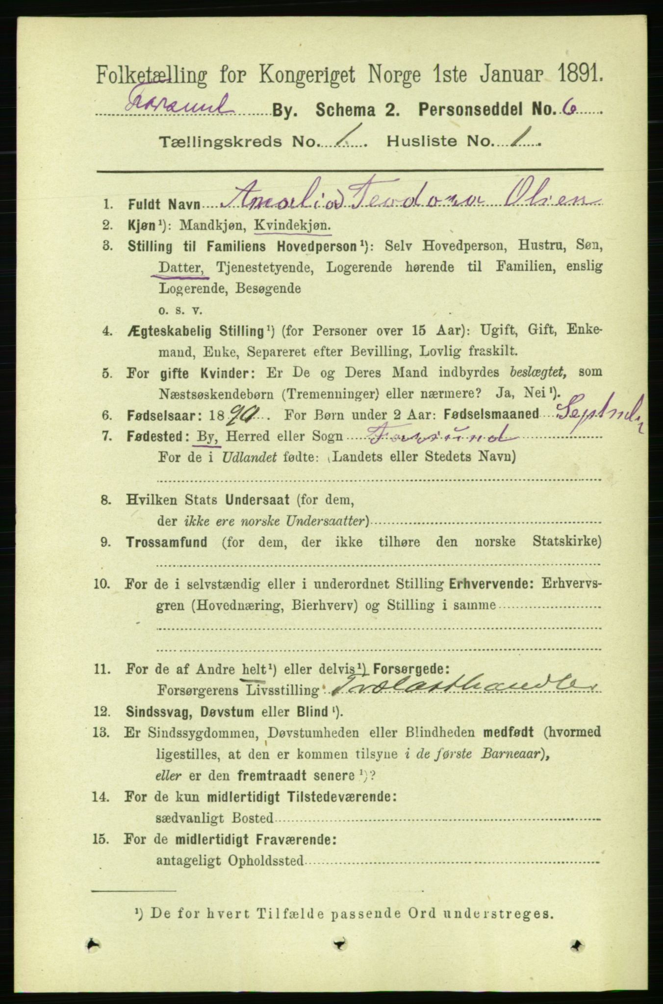 RA, 1891 census for 1003 Farsund, 1891, p. 512