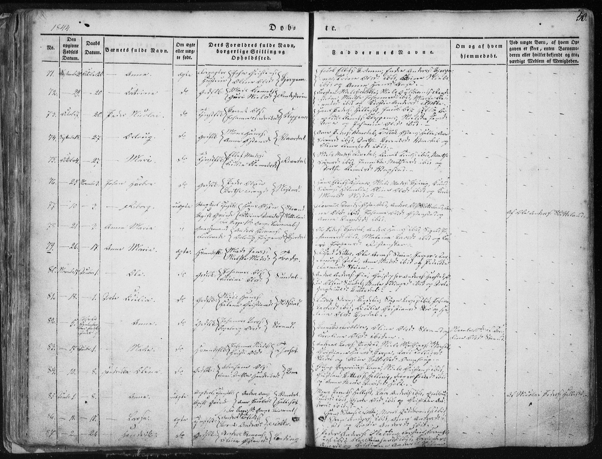 Fjaler sokneprestembete, SAB/A-79801/H/Haa/Haaa/L0006: Parish register (official) no. A 6, 1835-1884, p. 50