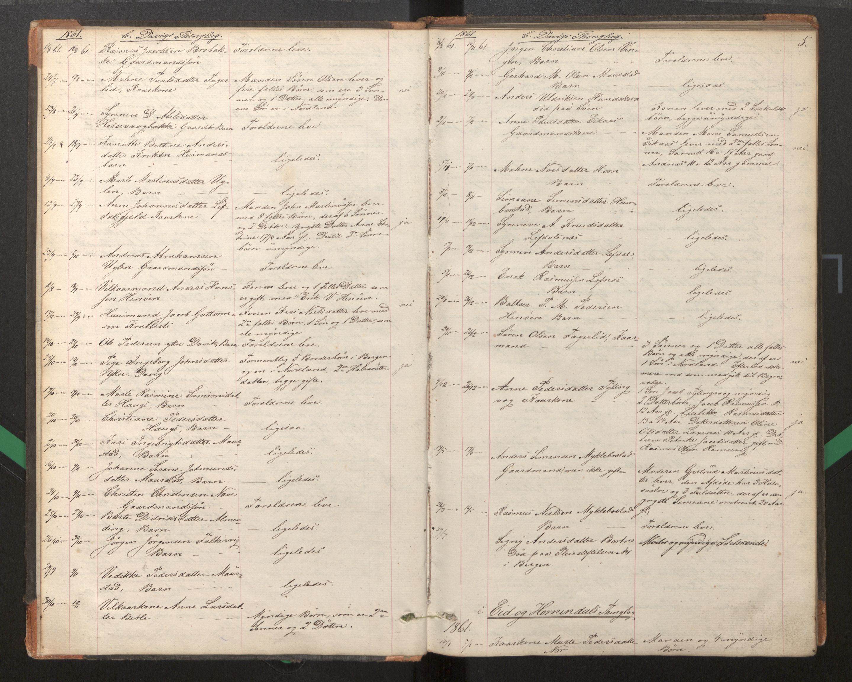 Nordfjord sorenskriveri, AV/SAB-A-2801/1/04/04ha/L0001: Dødsfallsprotokoll, 1861-1886, p. 4b-5a