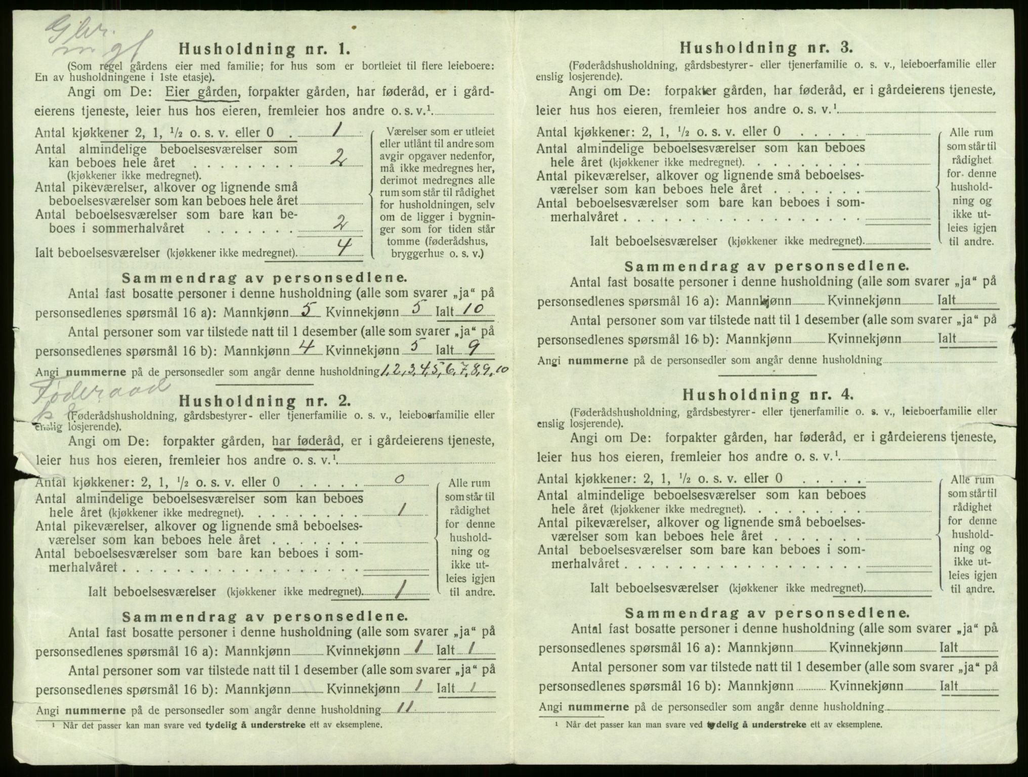 SAB, 1920 census for Tysnes, 1920, p. 59